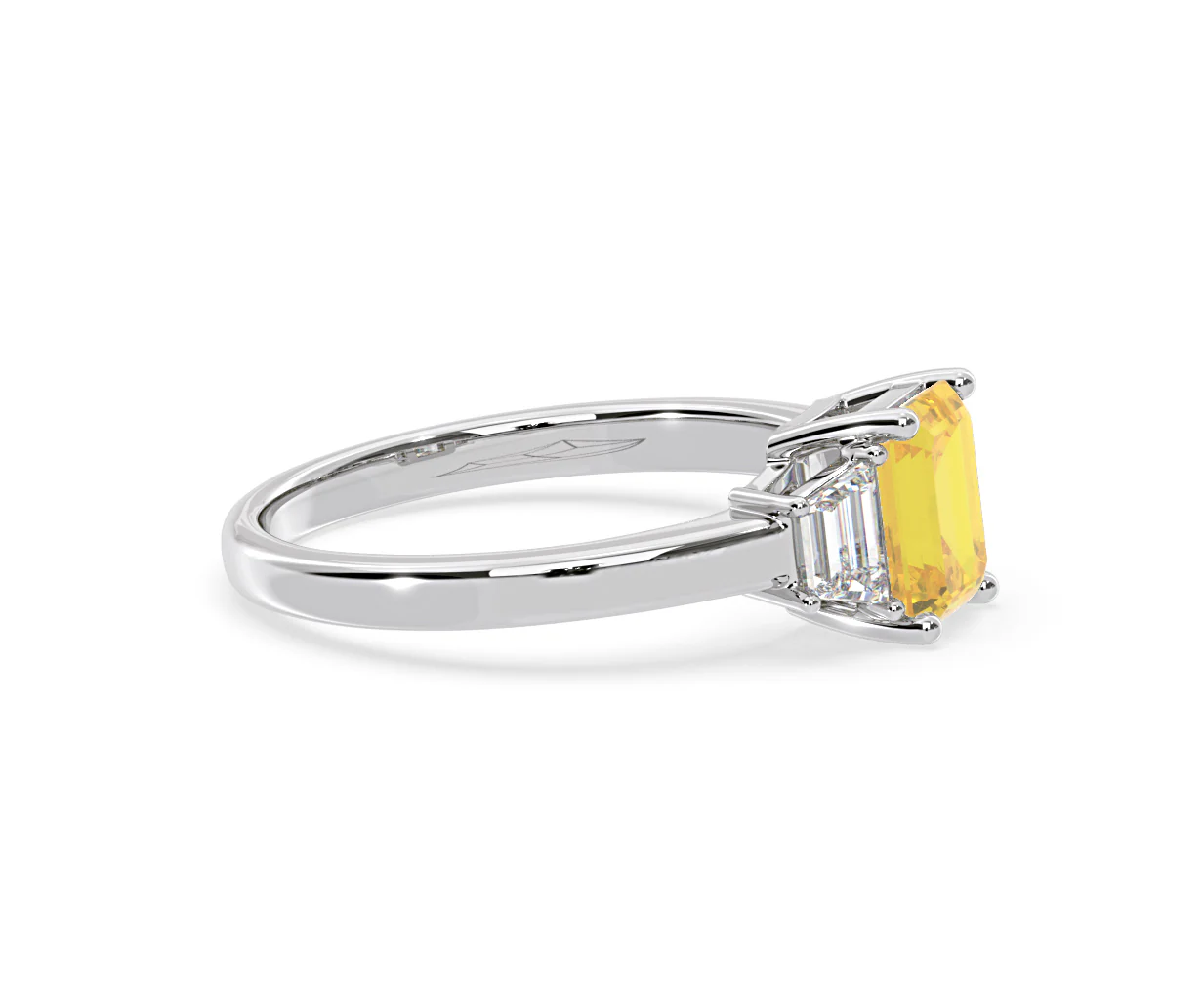 Erika Yellow Lab Diamond 1.70ct Emerald Cut Ring in Platinum - Elara Collection - Image 71