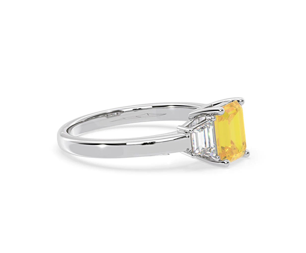 Erika Yellow Lab Diamond 1.70ct Emerald Cut Ring in Platinum - Elara Collection - Image 73