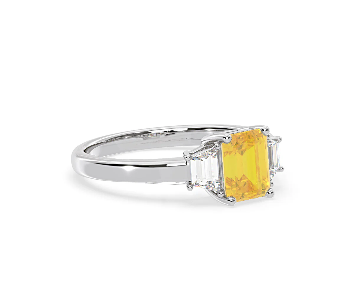 Erika Yellow Lab Diamond 1.70ct Emerald Cut Ring in Platinum - Elara Collection - Image 78