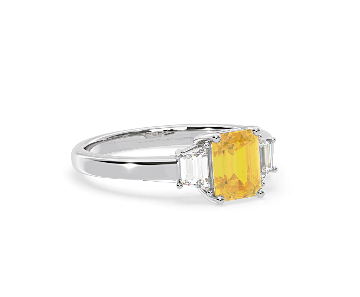 Erika Yellow Lab Diamond 1.70ct Emerald Cut Ring in Platinum - Elara Collection - Image 79