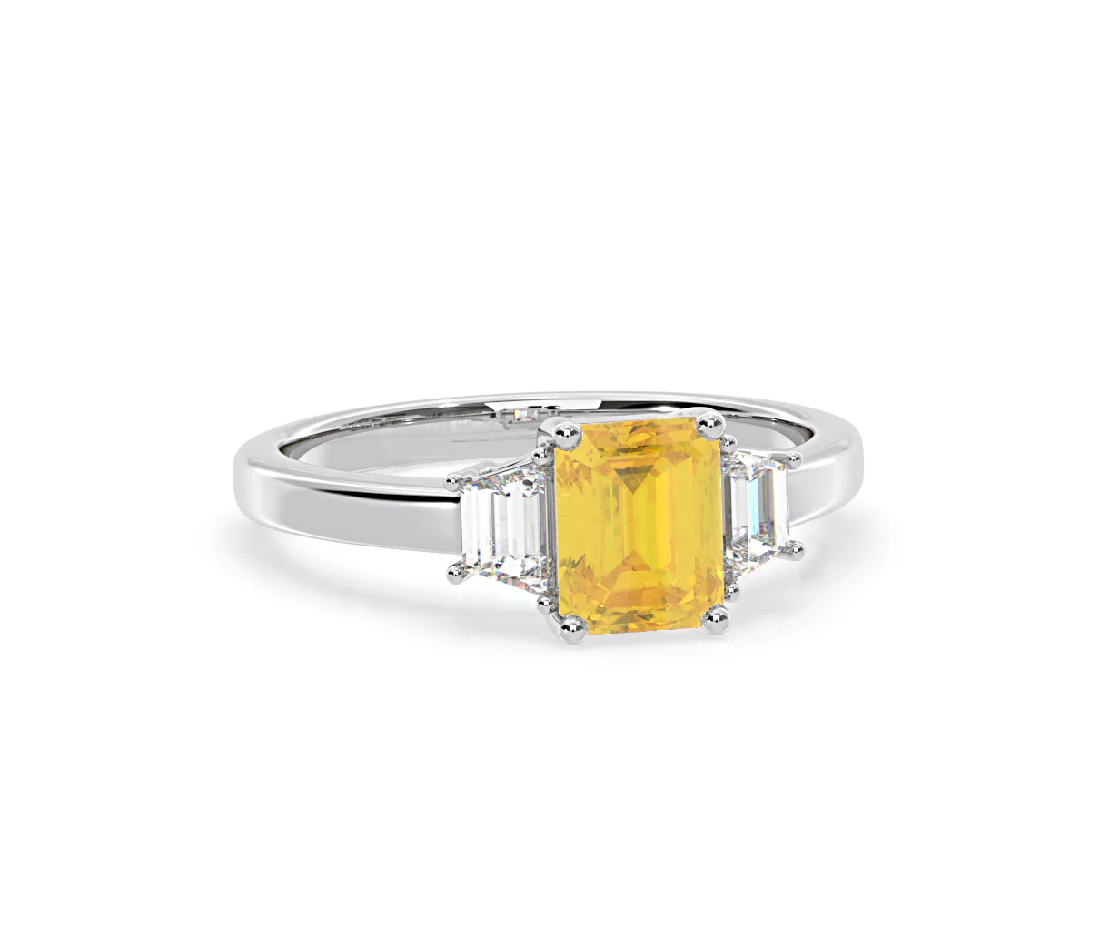 Erika Yellow Lab Diamond 1.70ct Emerald Cut Ring in Platinum - Elara Collection - Image 83