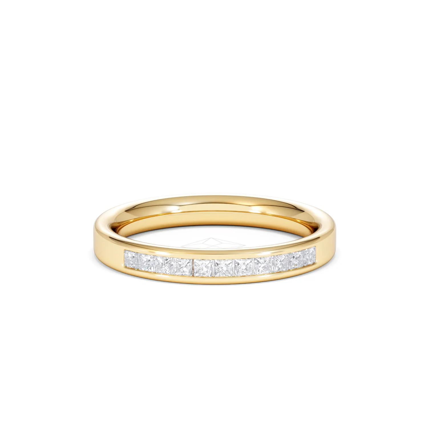 Eterna Lab Diamond Princess Cut Half Eternity Ring 0.30ct H/SI in 18K Gold Vermeil - Image 11