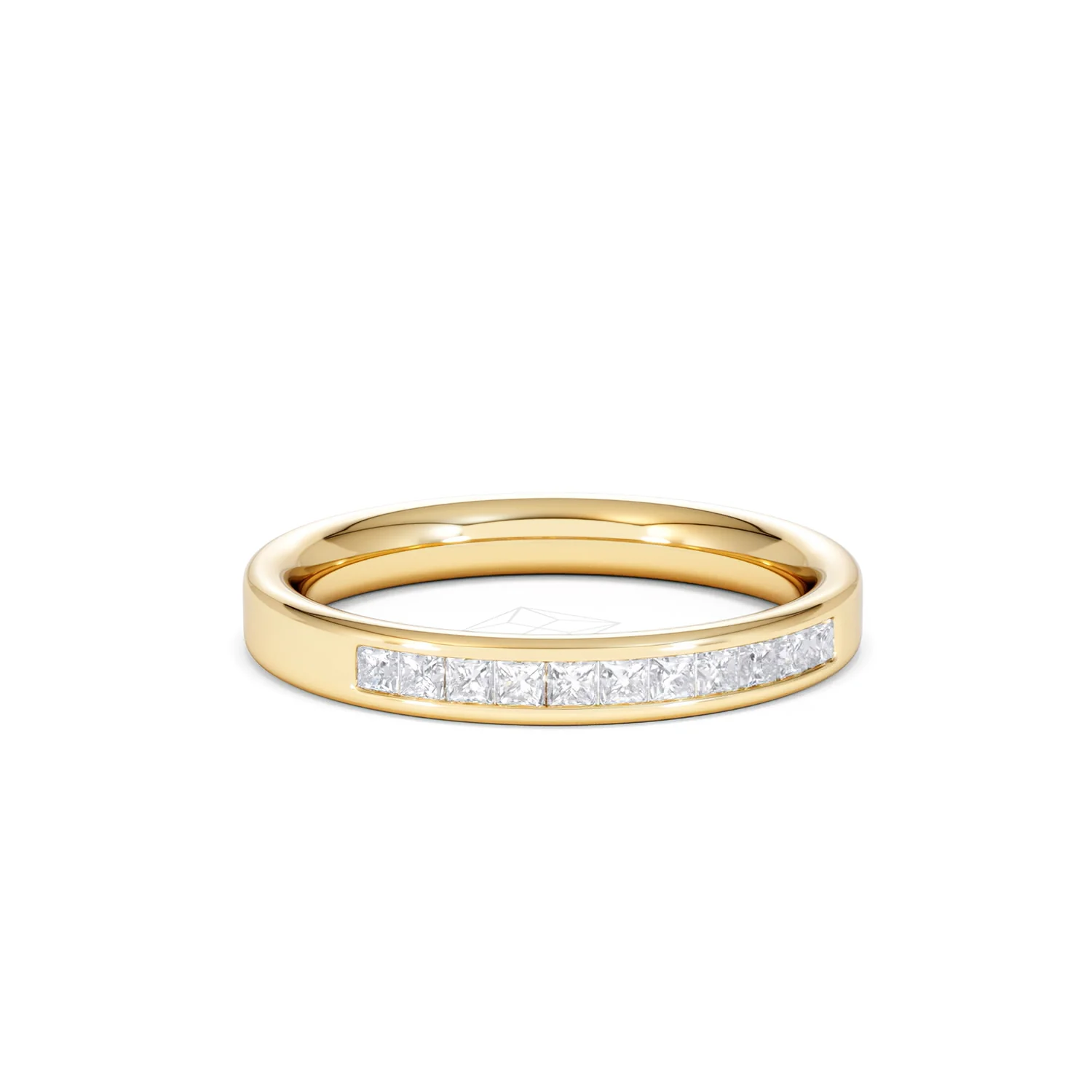 Eterna Lab Diamond Princess Cut Half Eternity Ring 0.30ct H/SI in 18K Gold Vermeil - Image 13