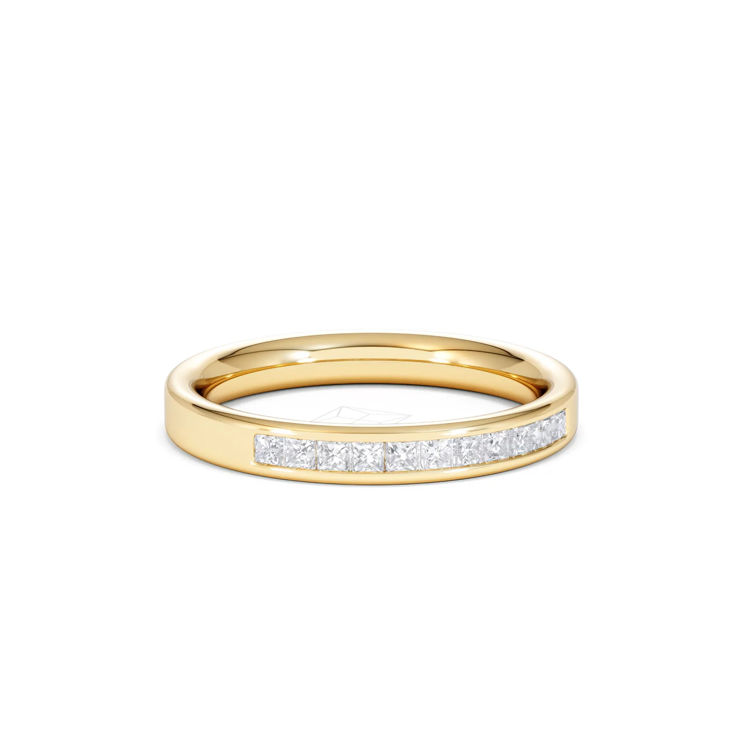 Eterna Lab Diamond Princess Cut Half Eternity Ring 0.30ct H/SI in 18K Gold Vermeil - Image 14