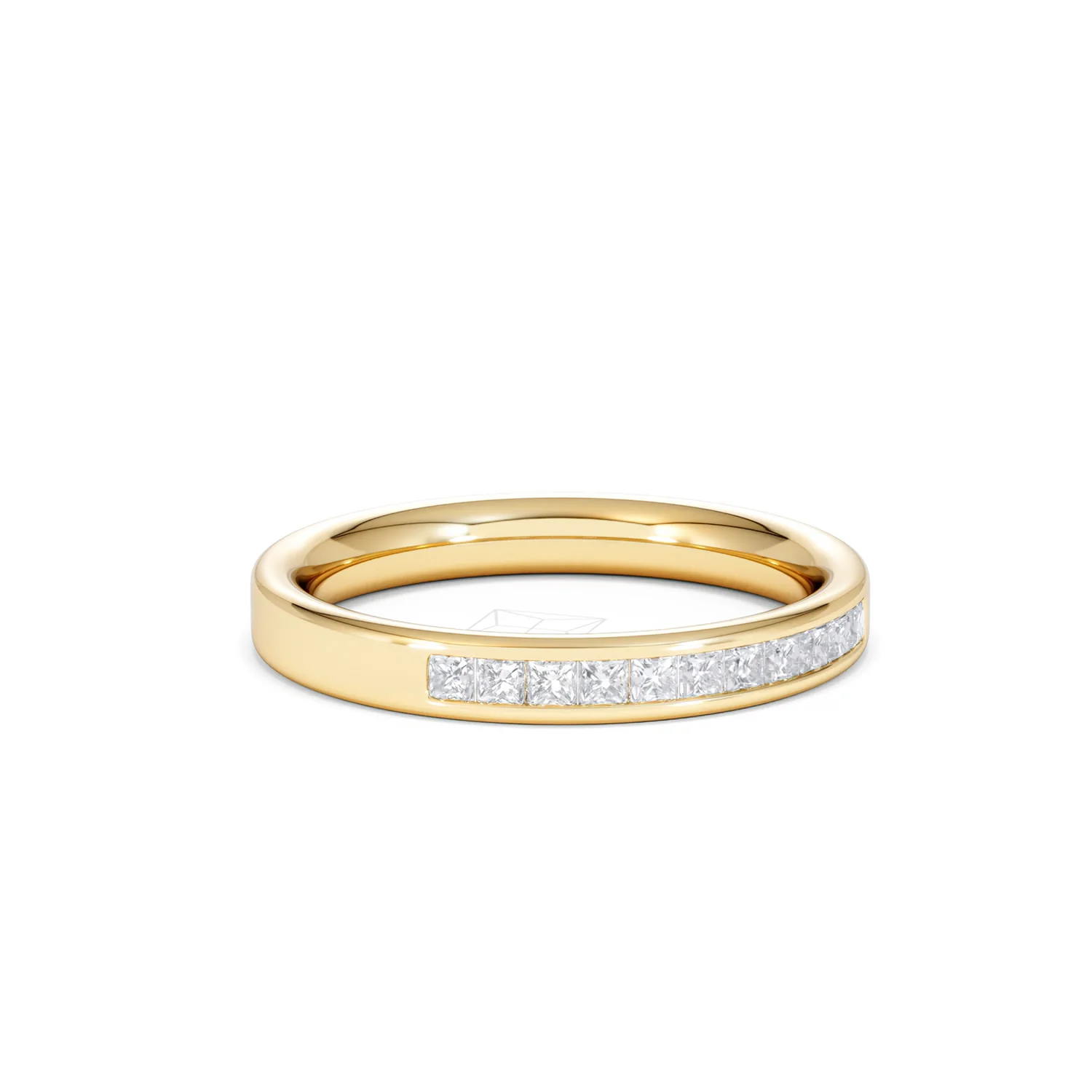 Eterna Lab Diamond Princess Cut Half Eternity Ring 0.30ct H/SI in 18K Gold Vermeil - Image 16