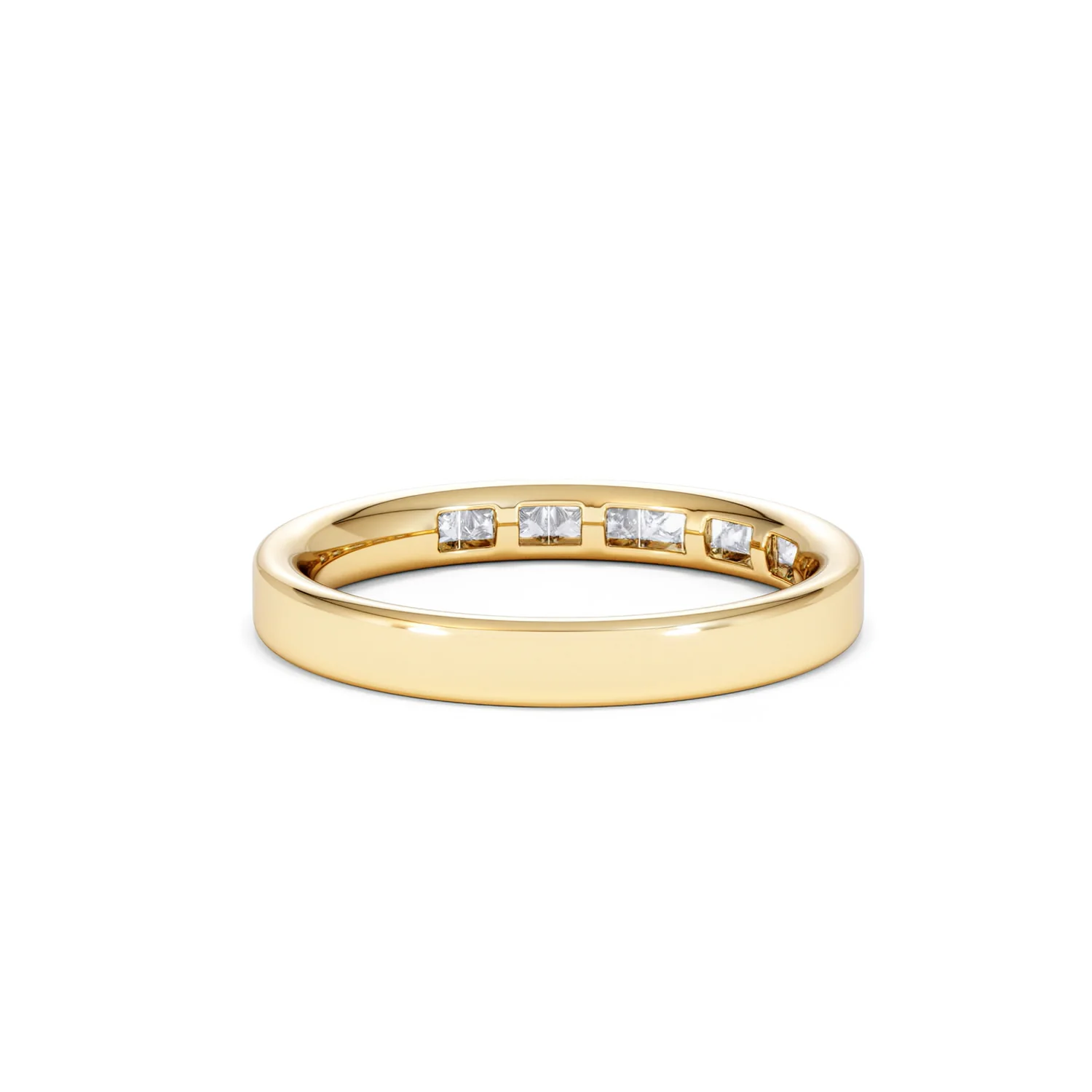 Eterna Lab Diamond Princess Cut Half Eternity Ring 0.30ct H/SI in 18K Gold Vermeil - Image 45