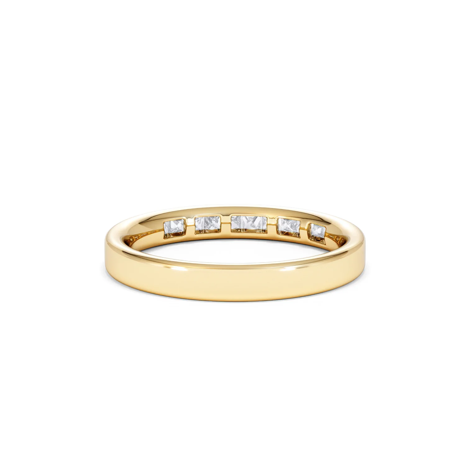 Eterna Lab Diamond Princess Cut Half Eternity Ring 0.30ct H/SI in 18K Gold Vermeil - Image 48