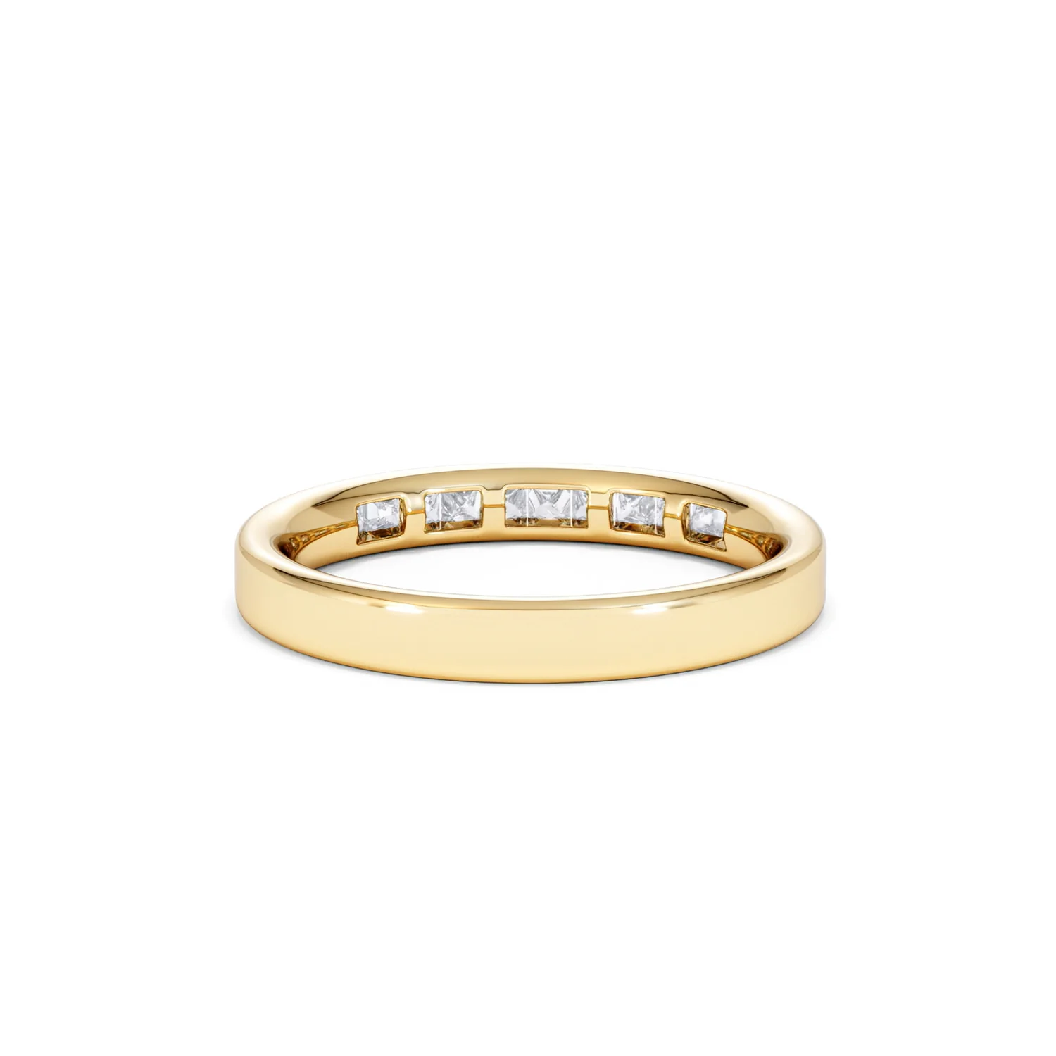 Eterna Lab Diamond Princess Cut Half Eternity Ring 0.30ct H/SI in 18K Gold Vermeil - Image 49