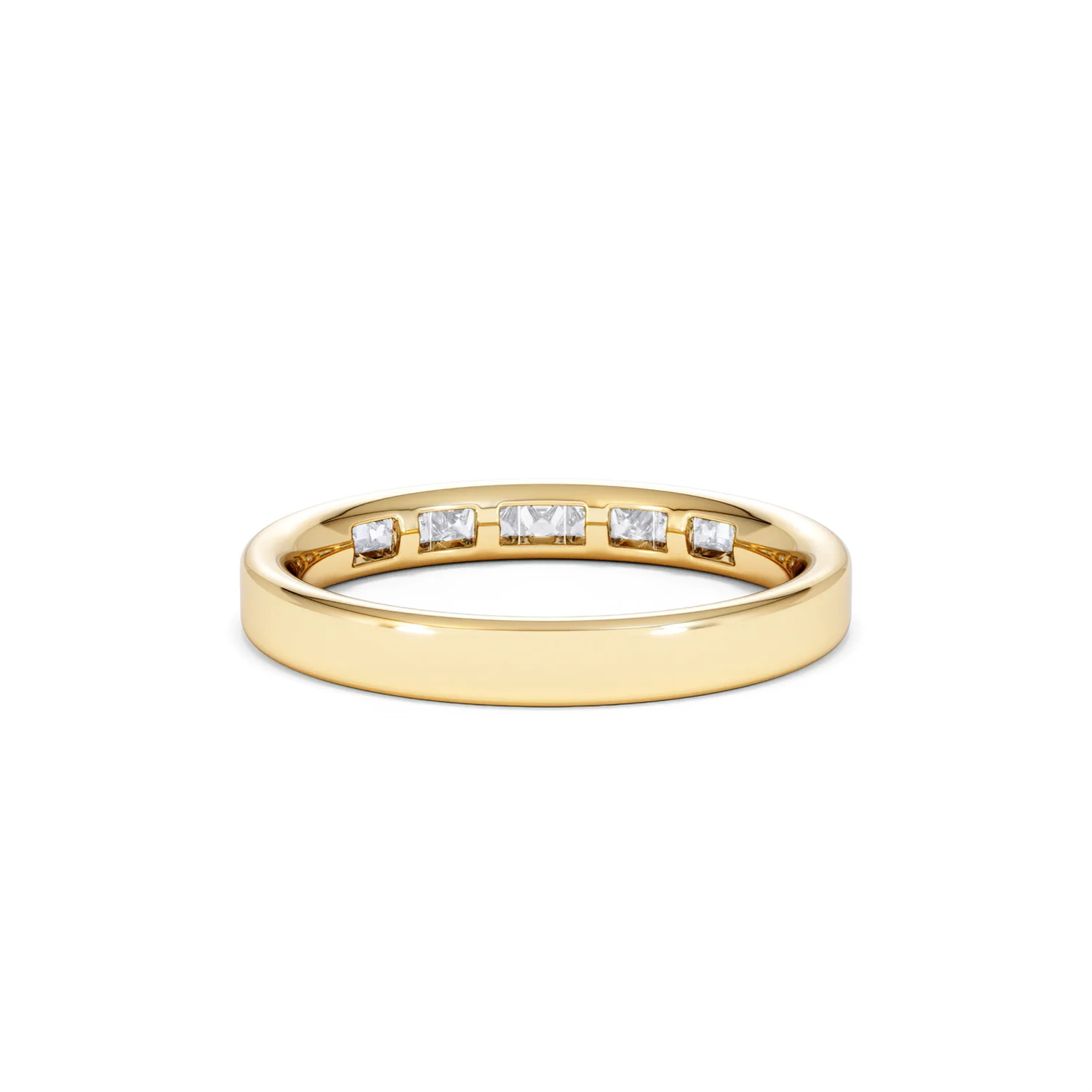 Eterna Lab Diamond Princess Cut Half Eternity Ring 0.30ct H/SI in 18K Gold Vermeil - Image 50