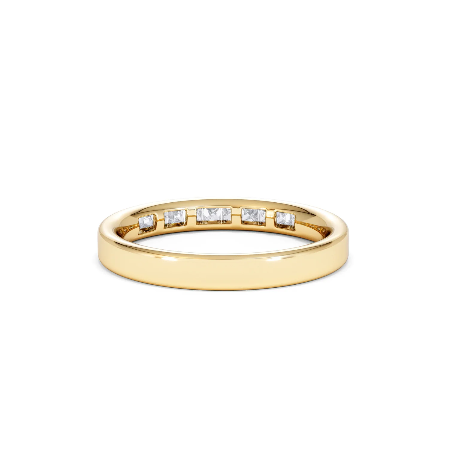 Eterna Lab Diamond Princess Cut Half Eternity Ring 0.30ct H/SI in 18K Gold Vermeil - Image 51