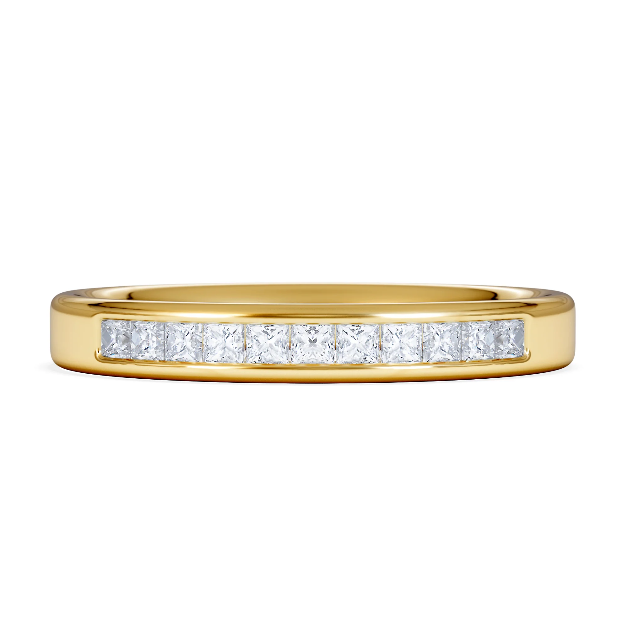 Eterna Lab Diamond Princess Cut Half Eternity Ring 0.30ct H/SI in 18K Gold Vermeil - Image 7