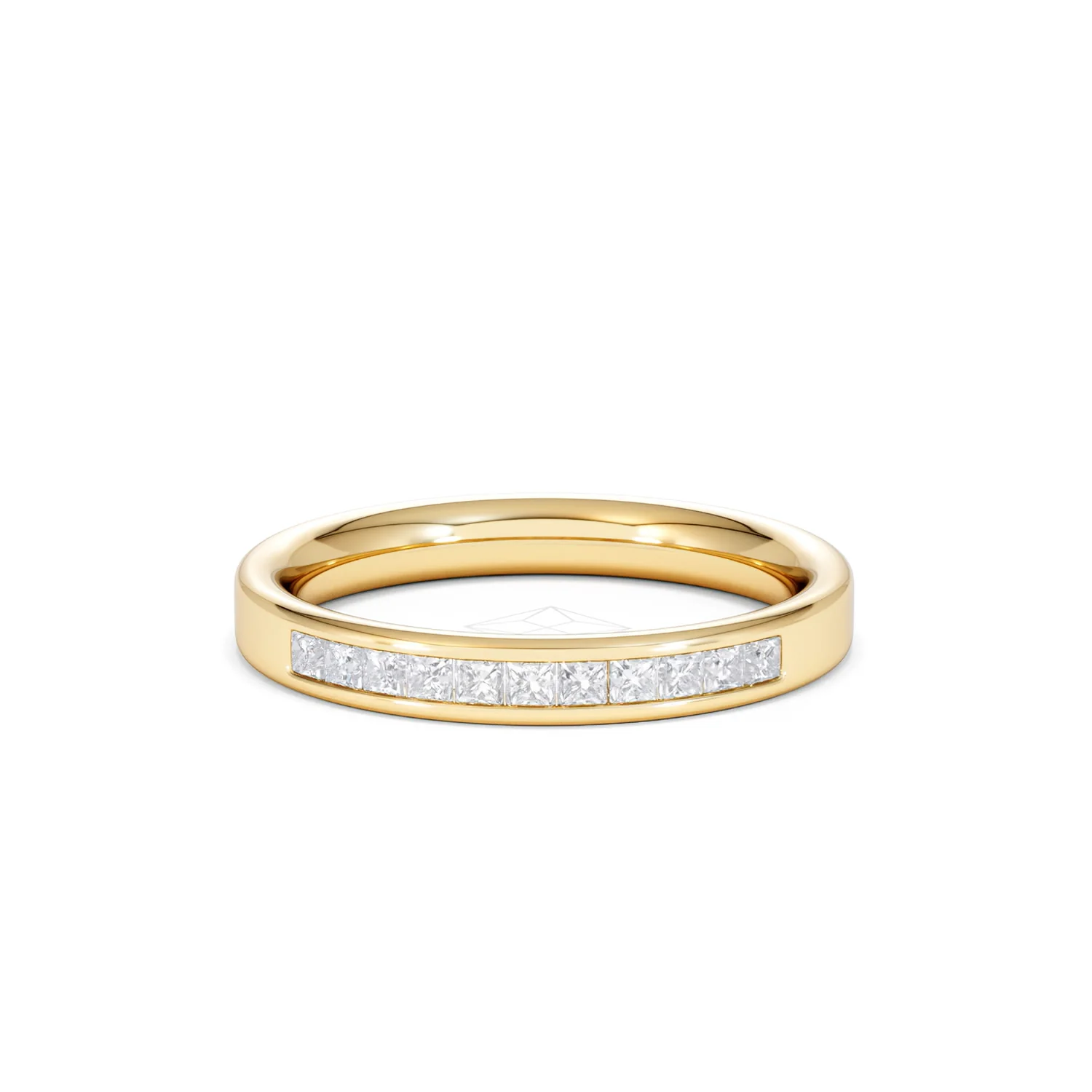 Eterna Lab Diamond Princess Cut Half Eternity Ring 0.30ct H/SI in 18K Gold Vermeil - Image 89
