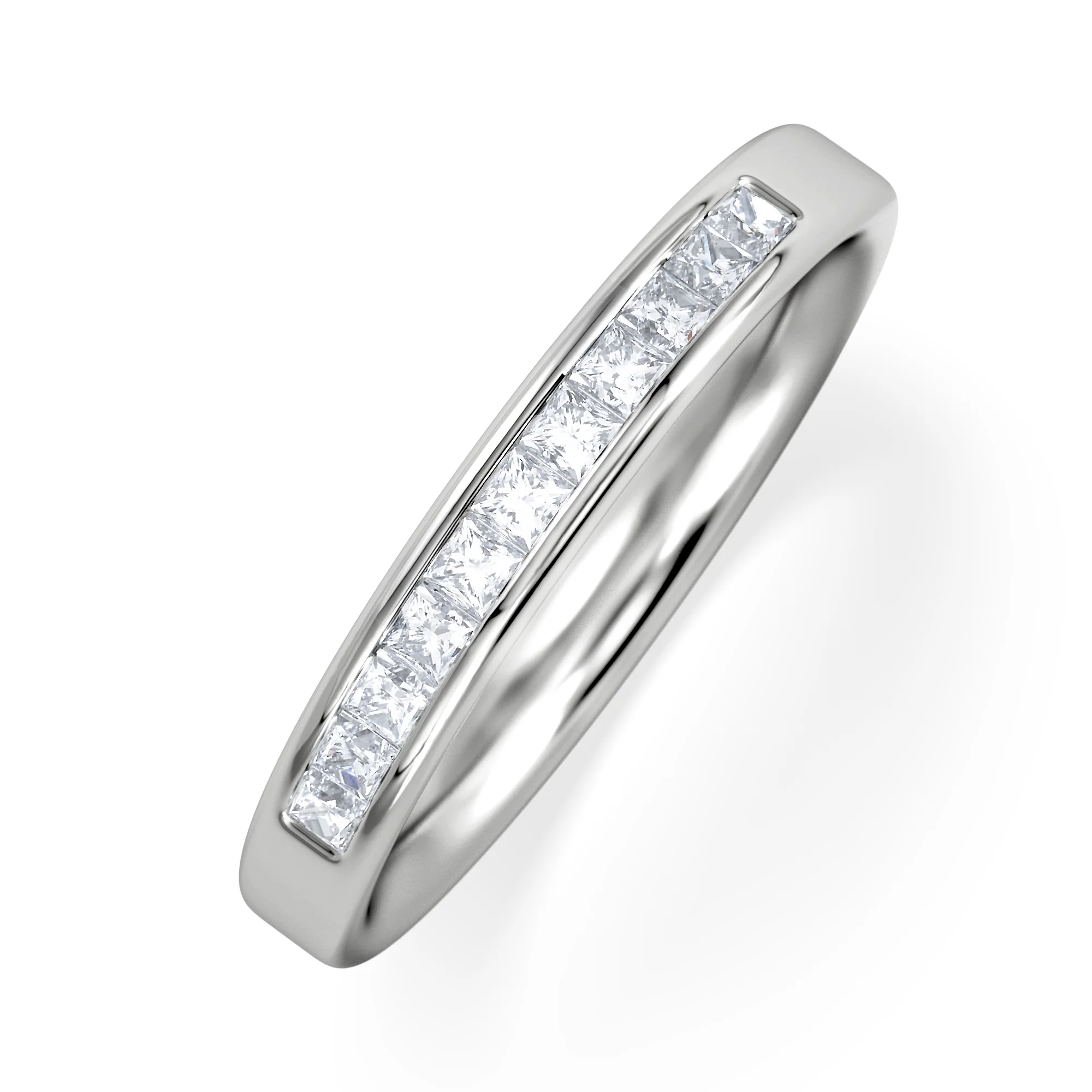 Eterna Lab Diamond Princess Cut Half Eternity Ring 0.30ct H/SI in 925 Silver