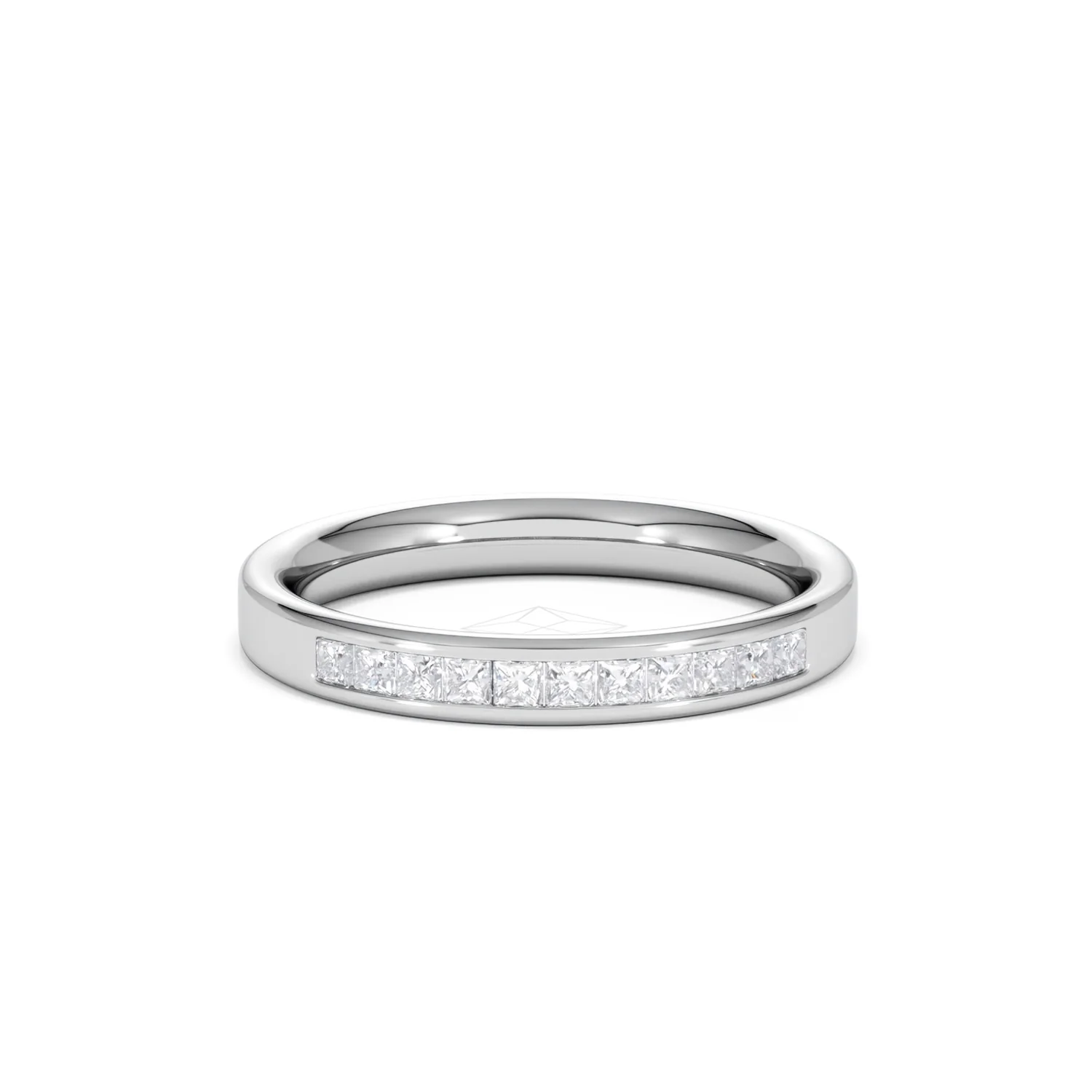 Eterna Lab Diamond Princess Cut Half Eternity Ring 0.30ct H/SI in 925 Silver - Image 12
