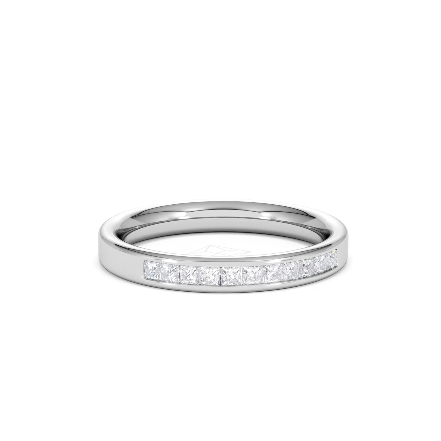 Eterna Lab Diamond Princess Cut Half Eternity Ring 0.30ct H/SI in 925 Silver - Image 14