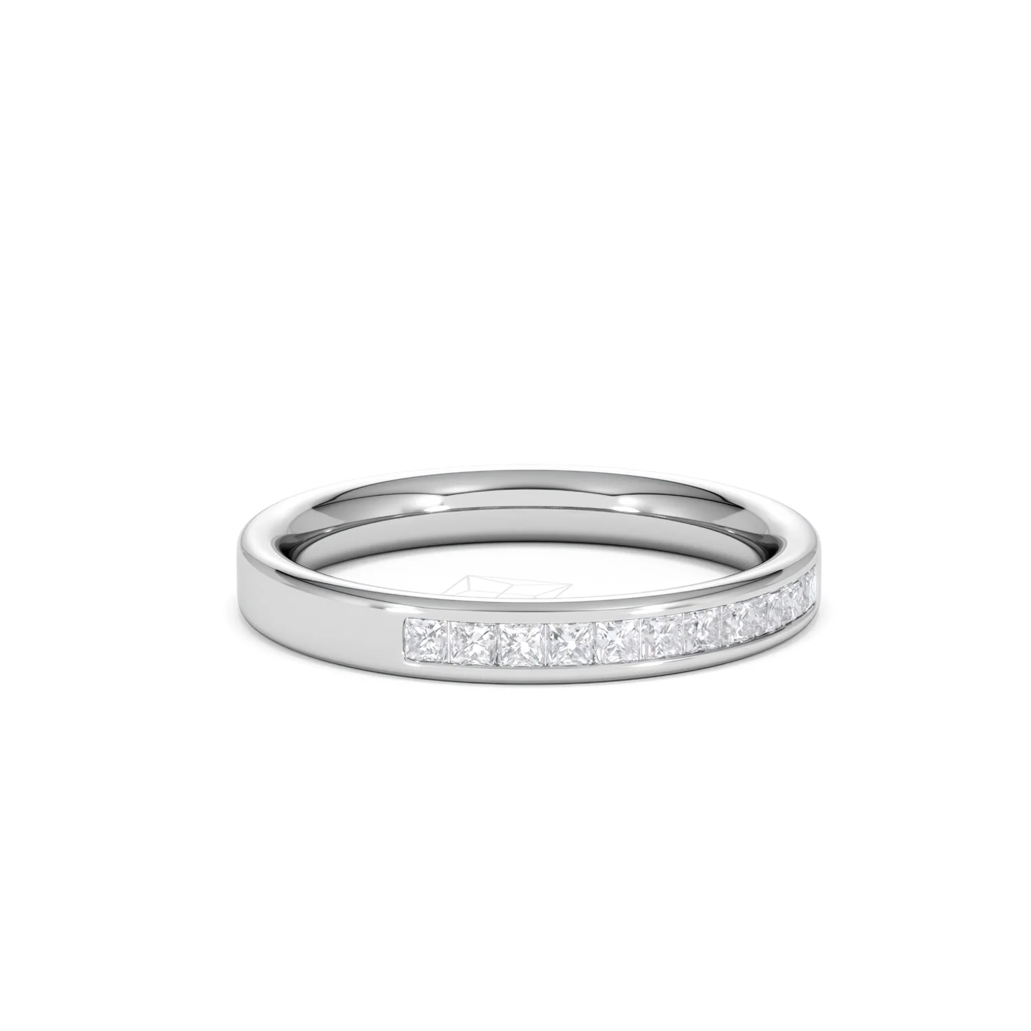 Eterna Lab Diamond Princess Cut Half Eternity Ring 0.30ct H/SI in 925 Silver - Image 17