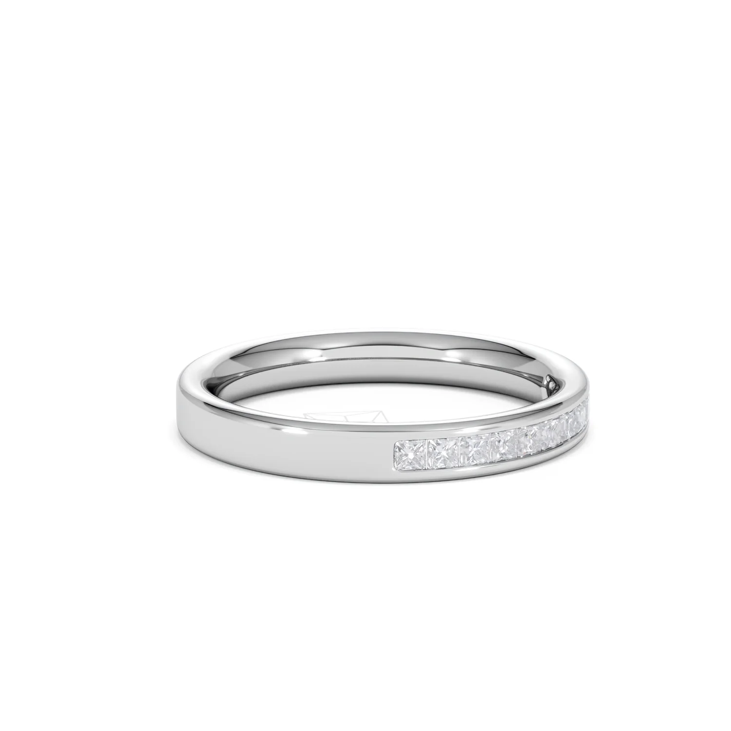 Eterna Lab Diamond Princess Cut Half Eternity Ring 0.30ct H/SI in 925 Silver - Image 23