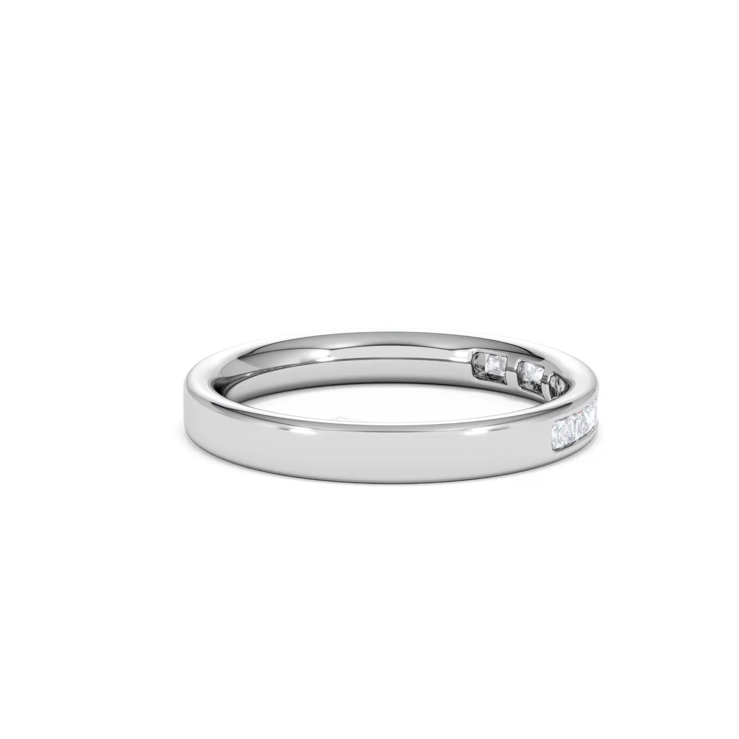 Eterna Lab Diamond Princess Cut Half Eternity Ring 0.30ct H/SI in 925 Silver - Image 33