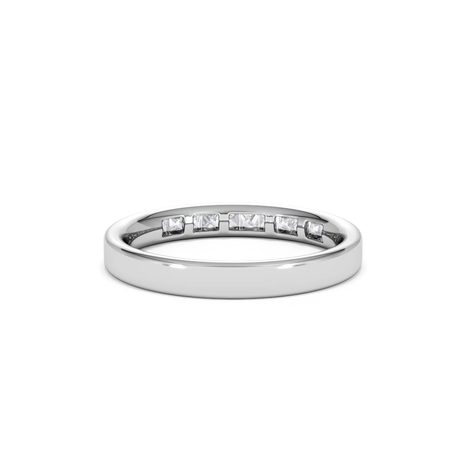 Eterna Lab Diamond Princess Cut Half Eternity Ring 0.30ct H/SI in 925 Silver - Image 49