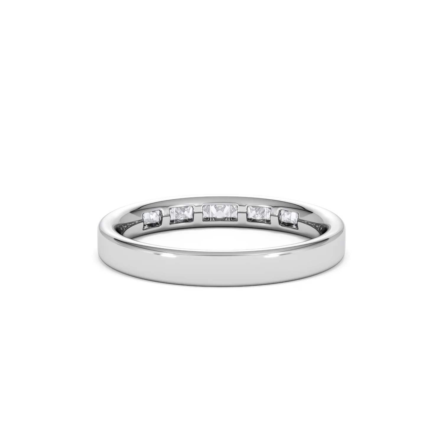 Eterna Lab Diamond Princess Cut Half Eternity Ring 0.30ct H/SI in 925 Silver - Image 51