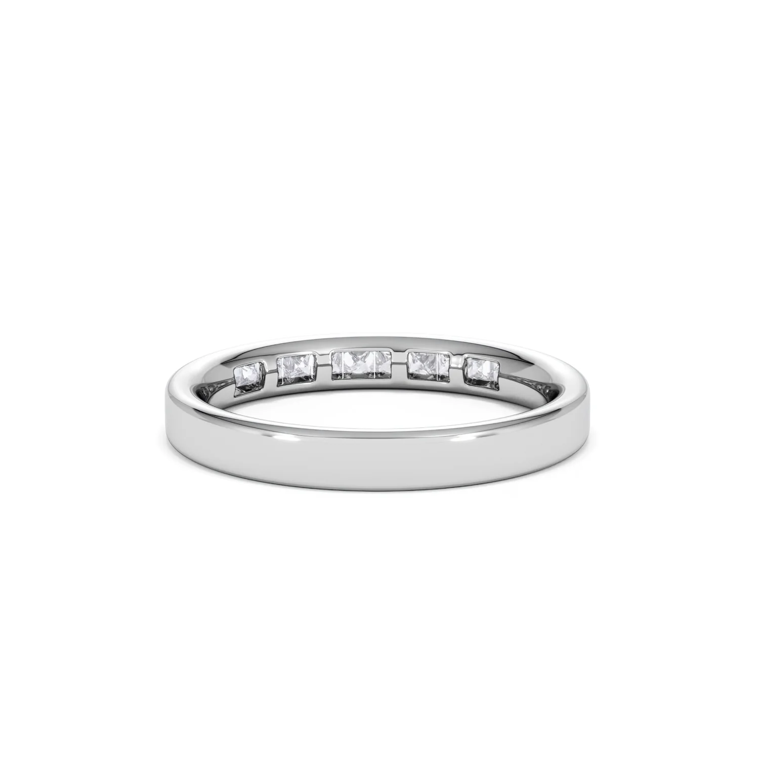 Eterna Lab Diamond Princess Cut Half Eternity Ring 0.30ct H/SI in 925 Silver - Image 52