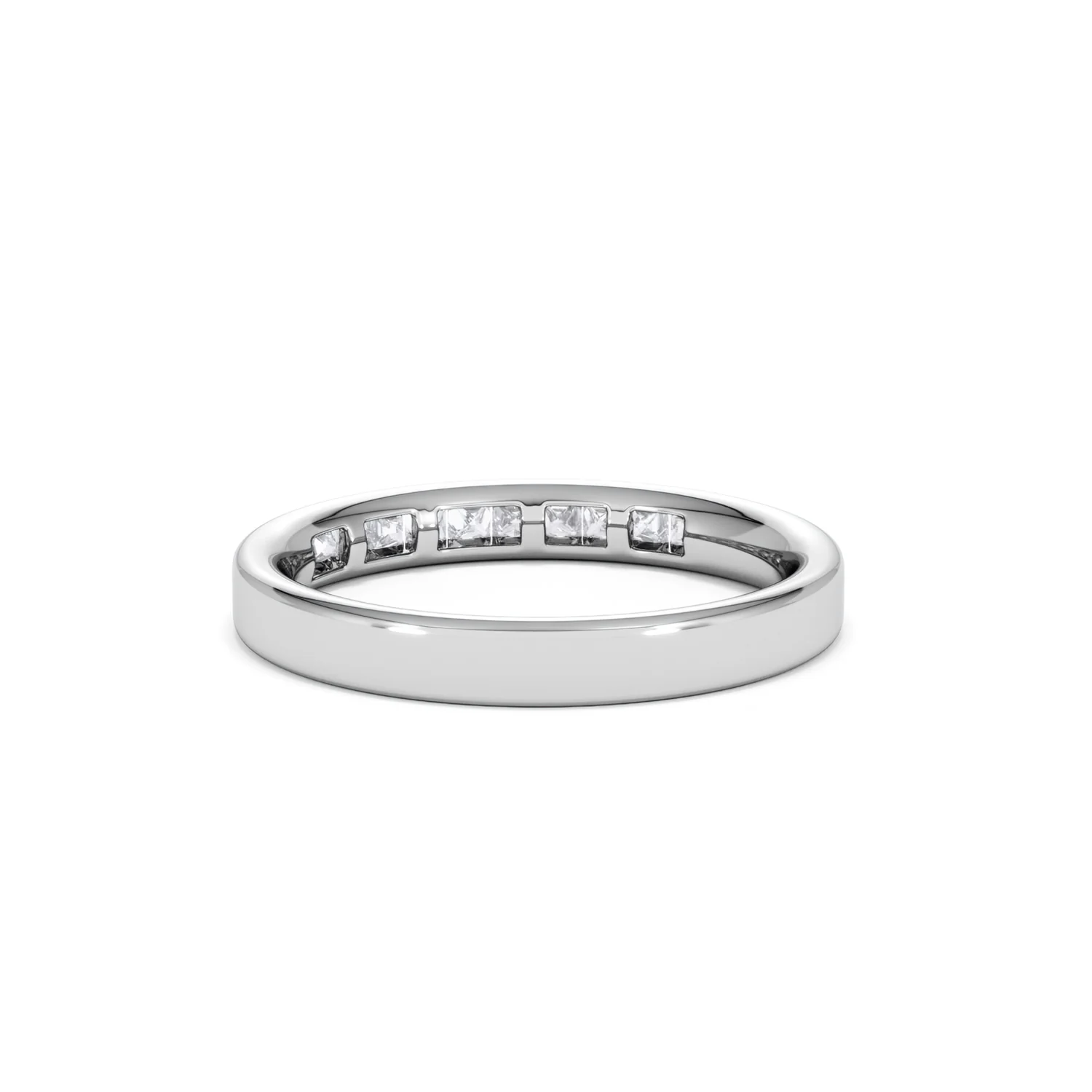 Eterna Lab Diamond Princess Cut Half Eternity Ring 0.30ct H/SI in 925 Silver - Image 54