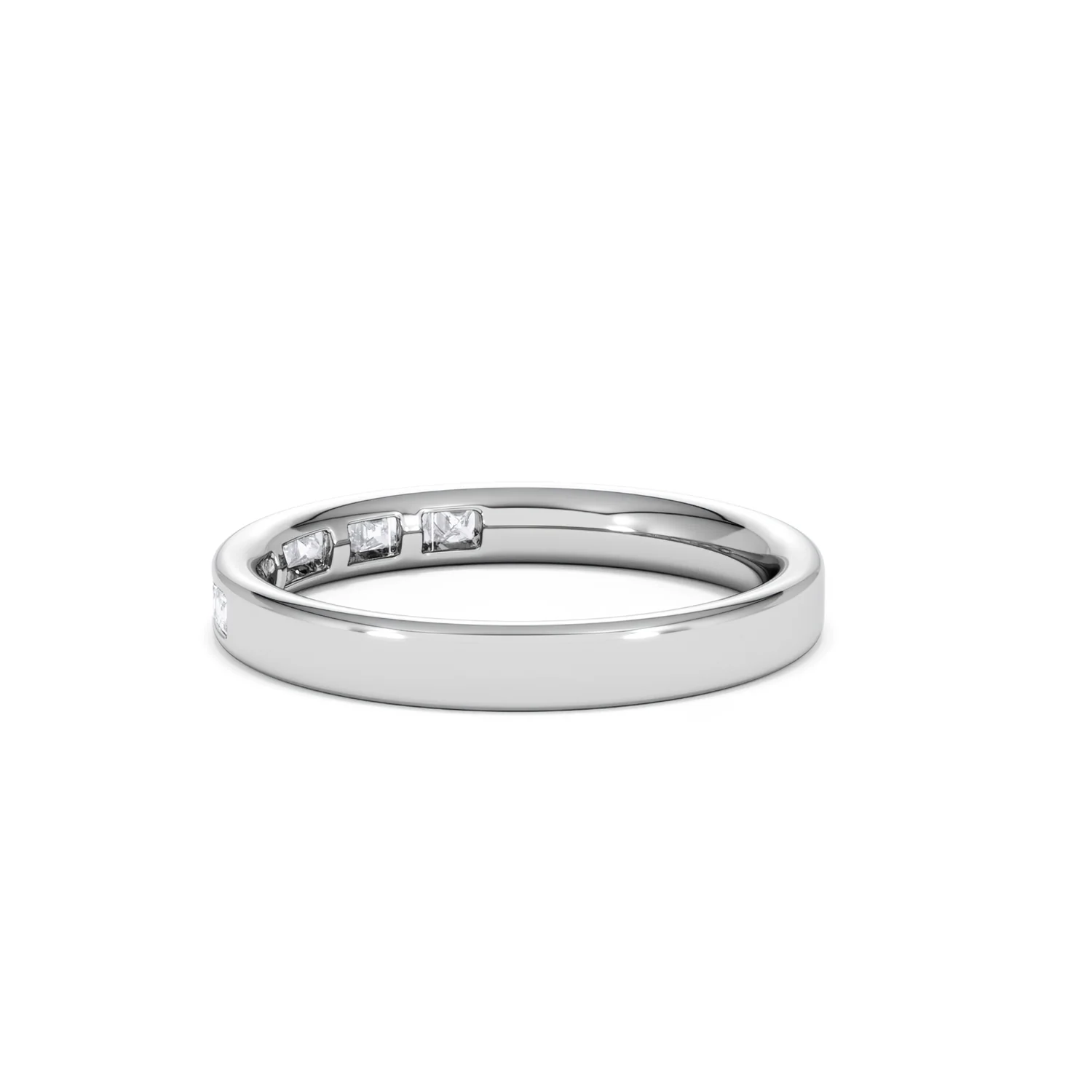 Eterna Lab Diamond Princess Cut Half Eternity Ring 0.30ct H/SI in 925 Silver - Image 64