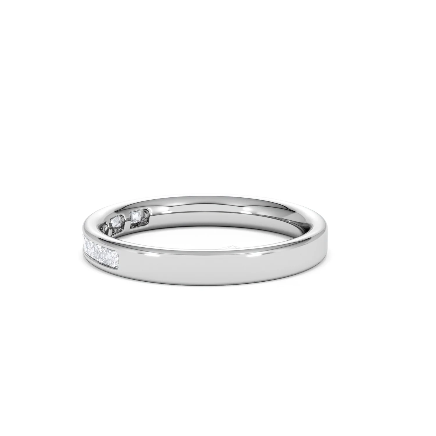 Eterna Lab Diamond Princess Cut Half Eternity Ring 0.30ct H/SI in 925 Silver - Image 70