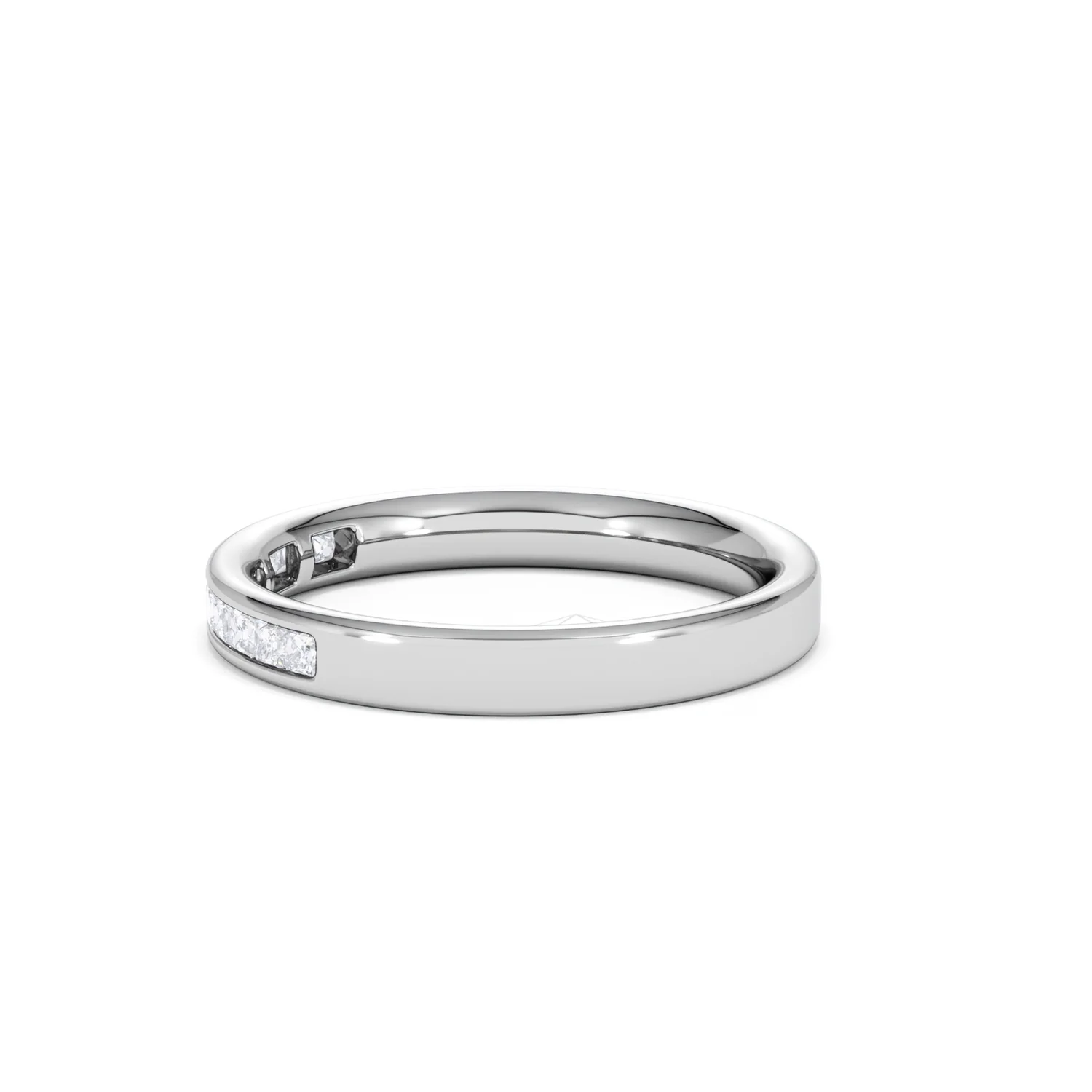 Eterna Lab Diamond Princess Cut Half Eternity Ring 0.30ct H/SI in 925 Silver - Image 71