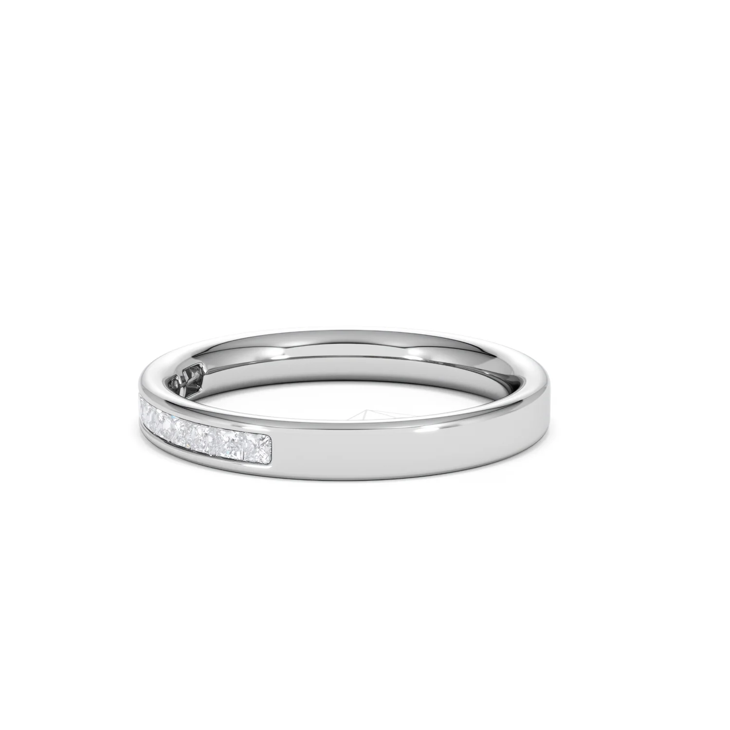 Eterna Lab Diamond Princess Cut Half Eternity Ring 0.30ct H/SI in 925 Silver - Image 75