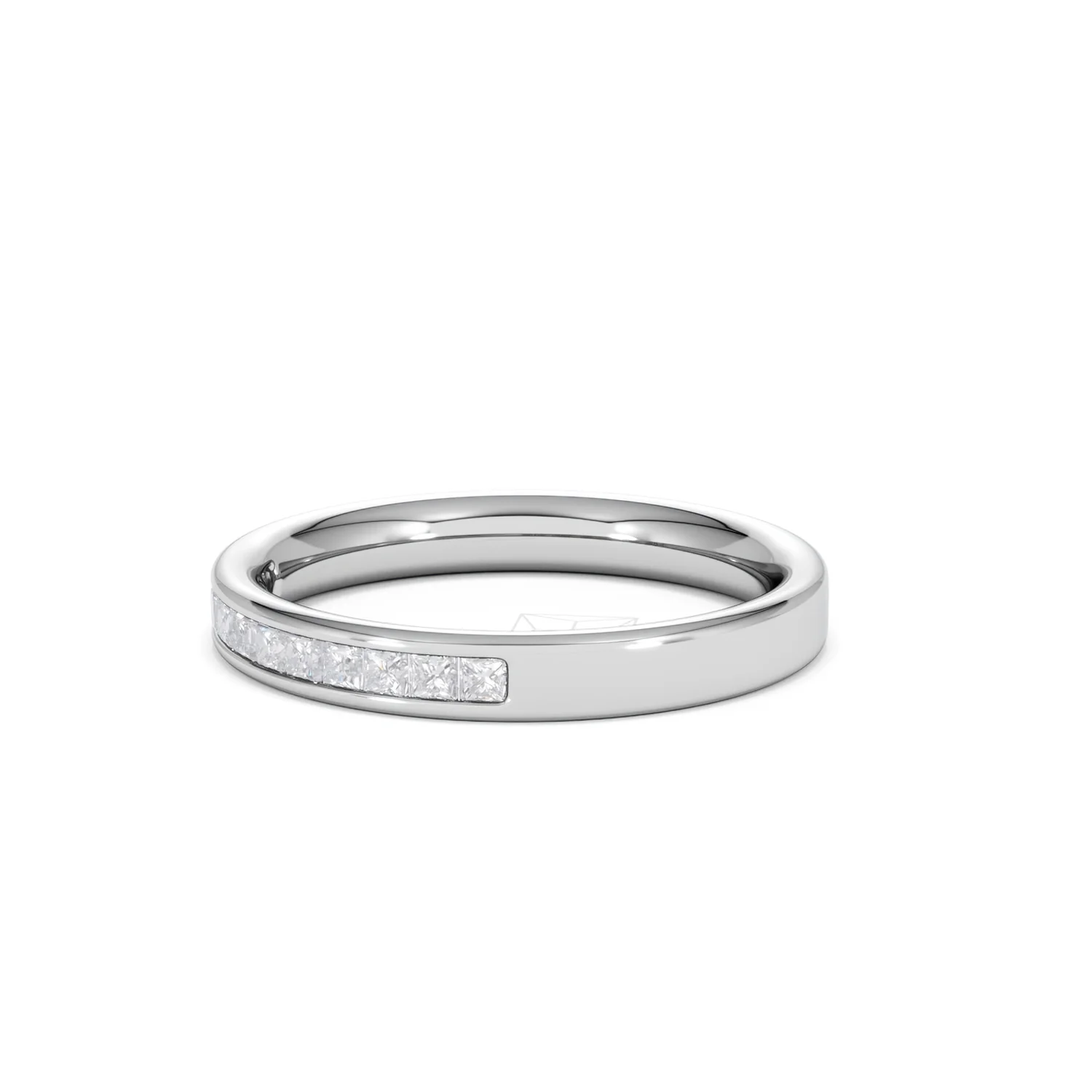 Eterna Lab Diamond Princess Cut Half Eternity Ring 0.30ct H/SI in 925 Silver - Image 79
