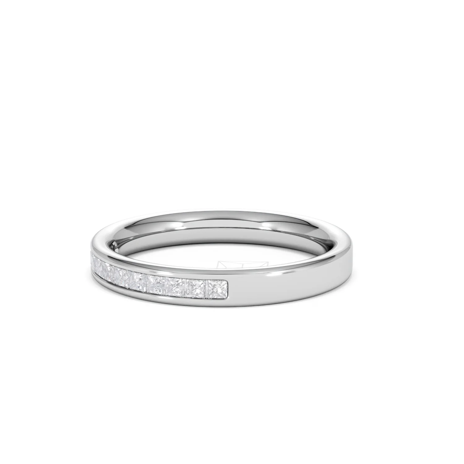 Eterna Lab Diamond Princess Cut Half Eternity Ring 0.30ct H/SI in 925 Silver - Image 80
