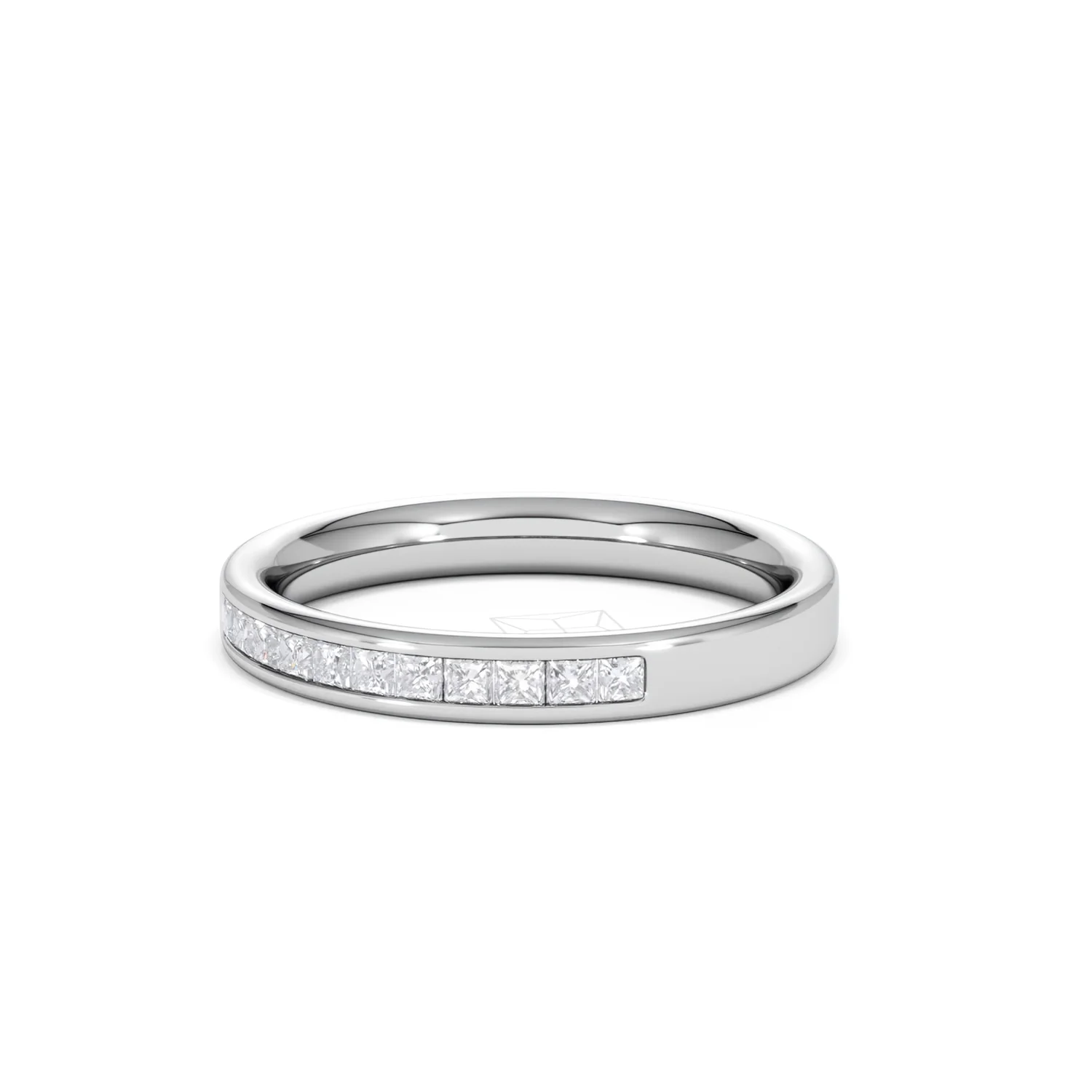 Eterna Lab Diamond Princess Cut Half Eternity Ring 0.30ct H/SI in 925 Silver - Image 84