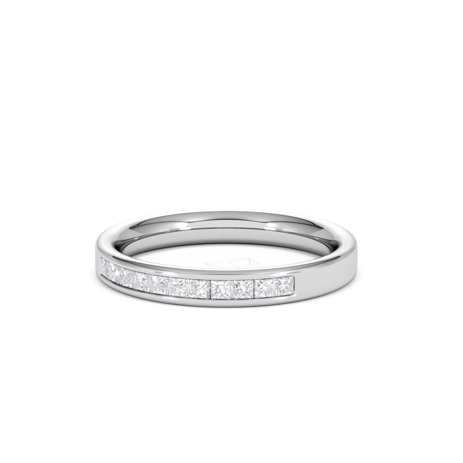 Eterna Lab Diamond Princess Cut Half Eternity Ring 0.30ct H/SI in 925 Silver - Image 86