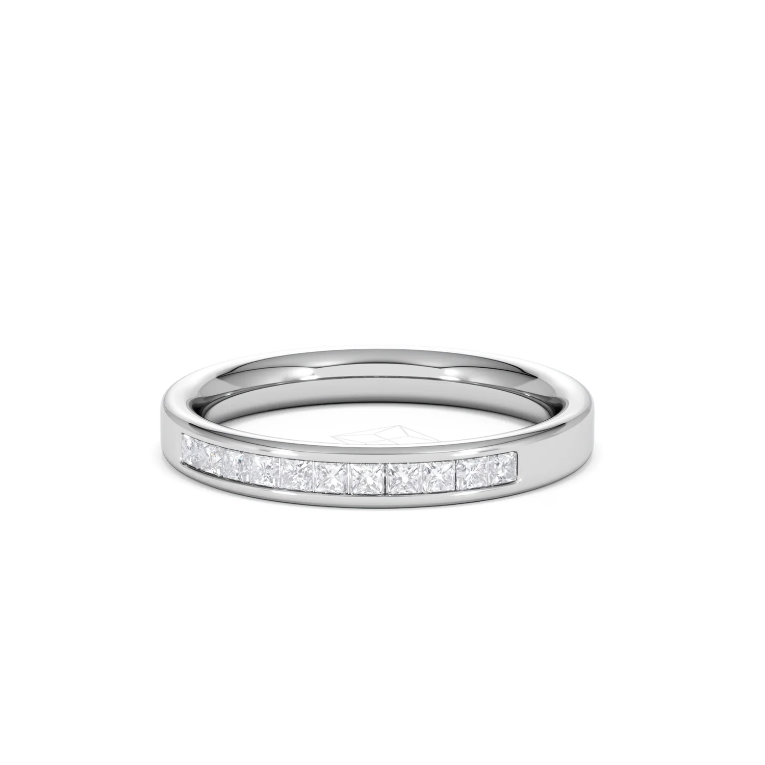 Eterna Lab Diamond Princess Cut Half Eternity Ring 0.30ct H/SI in 925 Silver - Image 88