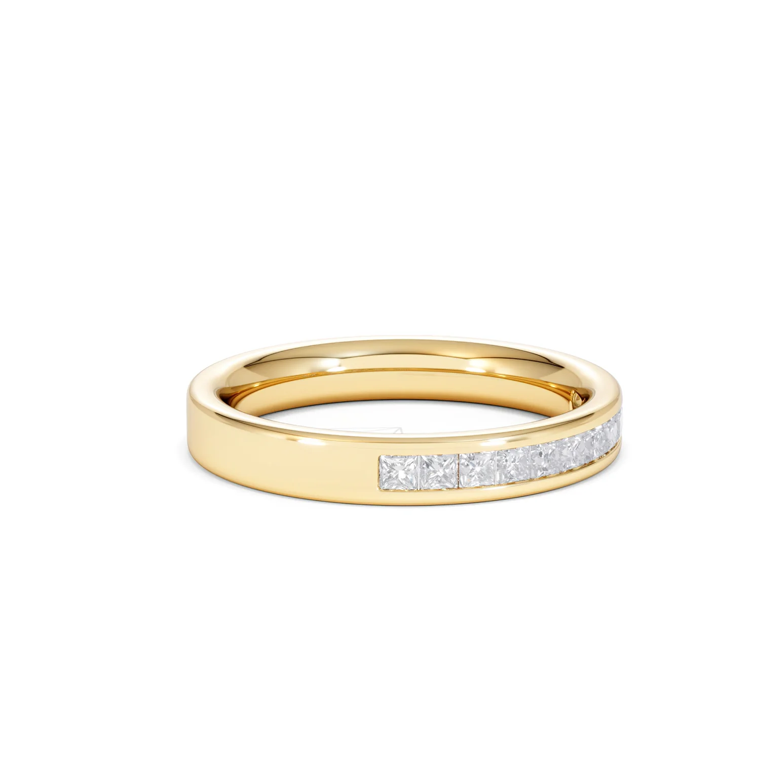 Eterna Lab Diamond Princess Cut Half Eternity Ring 0.50ct F/VS in 9K Gold - Image 23