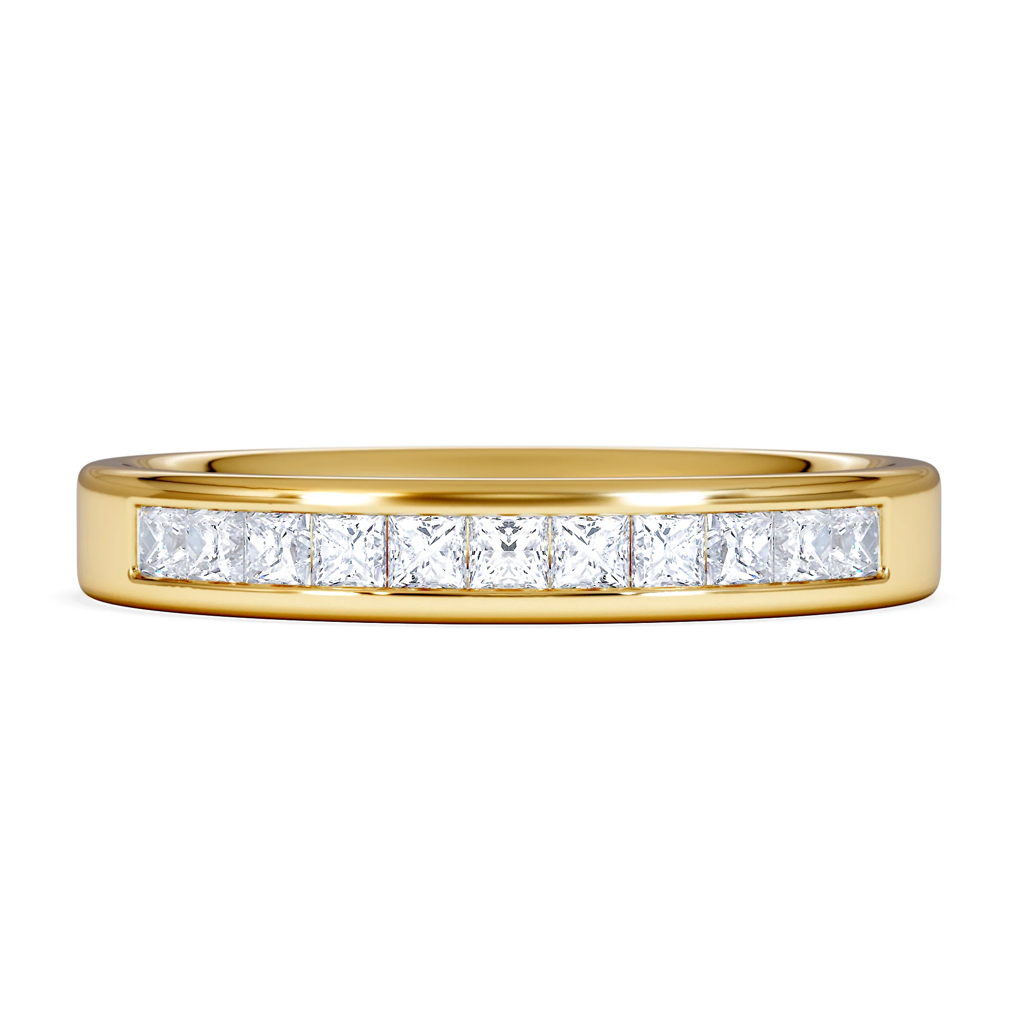 Eterna Lab Diamond Princess Cut Half Eternity Ring 0.50ct F/VS in 9K Gold - Image 7