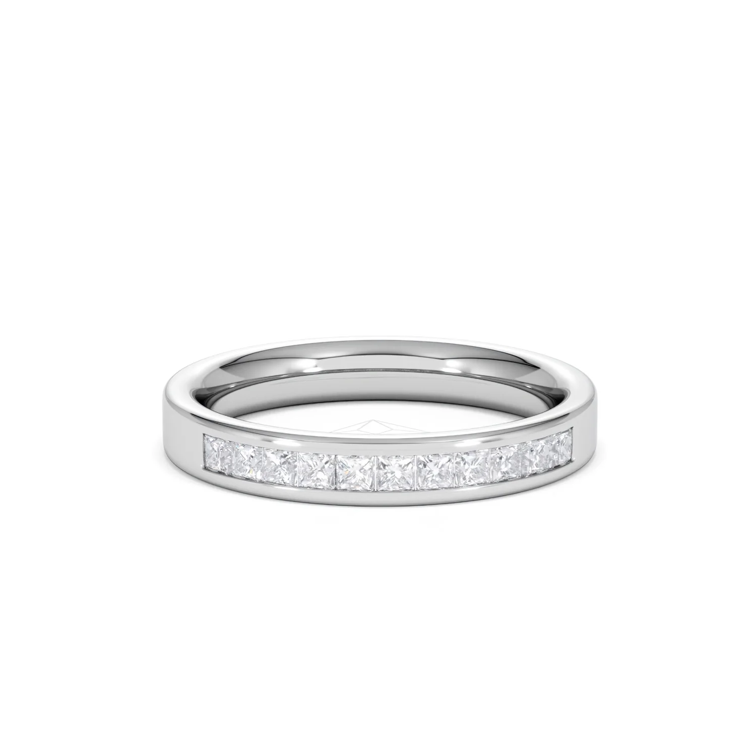 Eterna Lab Diamond Princess Cut Half Eternity Ring 0.50ct F/VS in 9K White Gold - Image 11