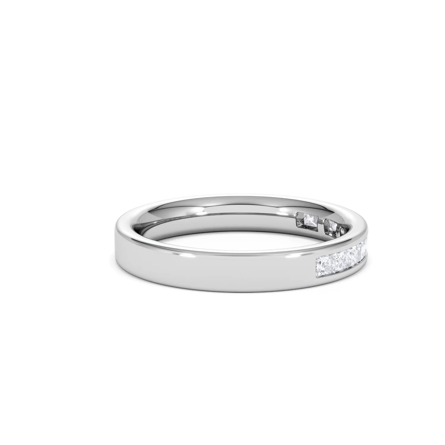 Eterna Lab Diamond Princess Cut Half Eternity Ring 0.50ct F/VS in 9K White Gold - Image 30