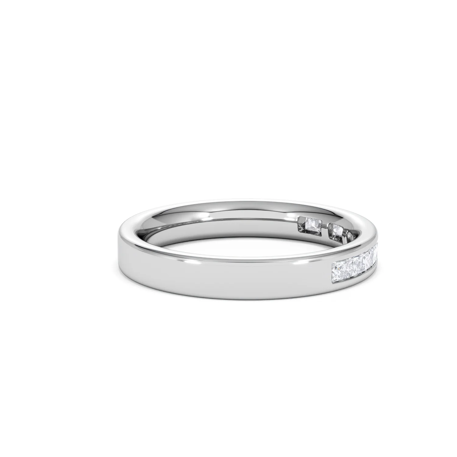 Eterna Lab Diamond Princess Cut Half Eternity Ring 0.50ct F/VS in 9K White Gold - Image 31