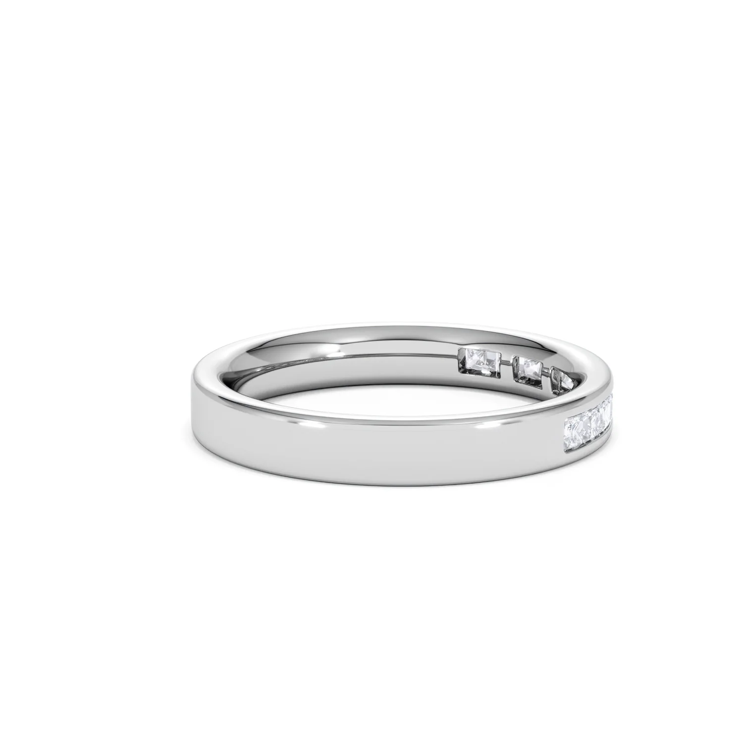 Eterna Lab Diamond Princess Cut Half Eternity Ring 0.50ct F/VS in 9K White Gold - Image 33