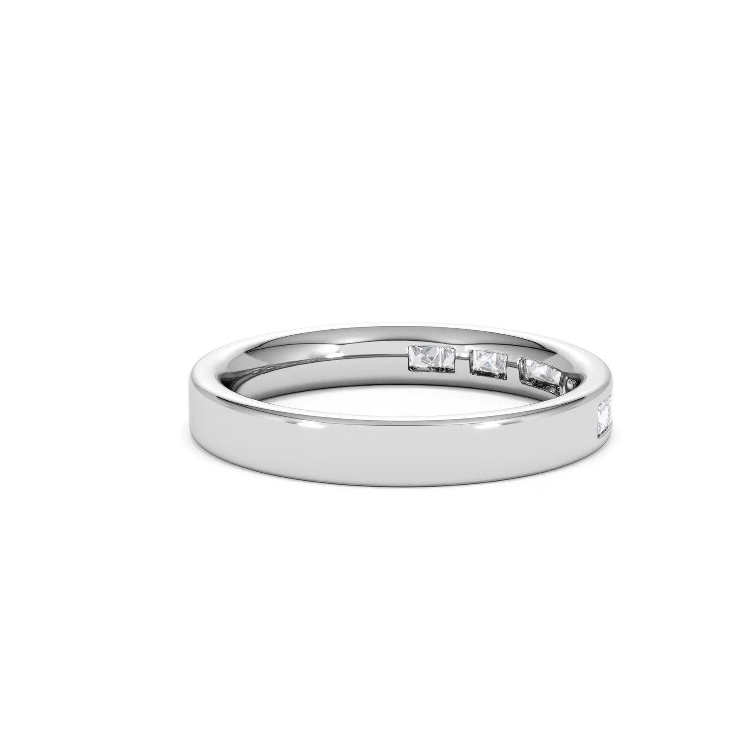 Eterna Lab Diamond Princess Cut Half Eternity Ring 0.50ct F/VS in 9K White Gold - Image 37