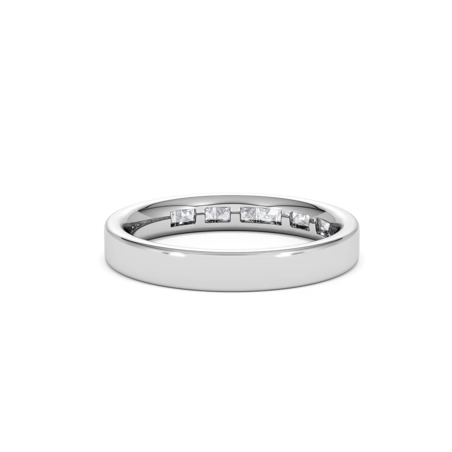 Eterna Lab Diamond Princess Cut Half Eternity Ring 0.50ct F/VS in 9K White Gold - Image 46