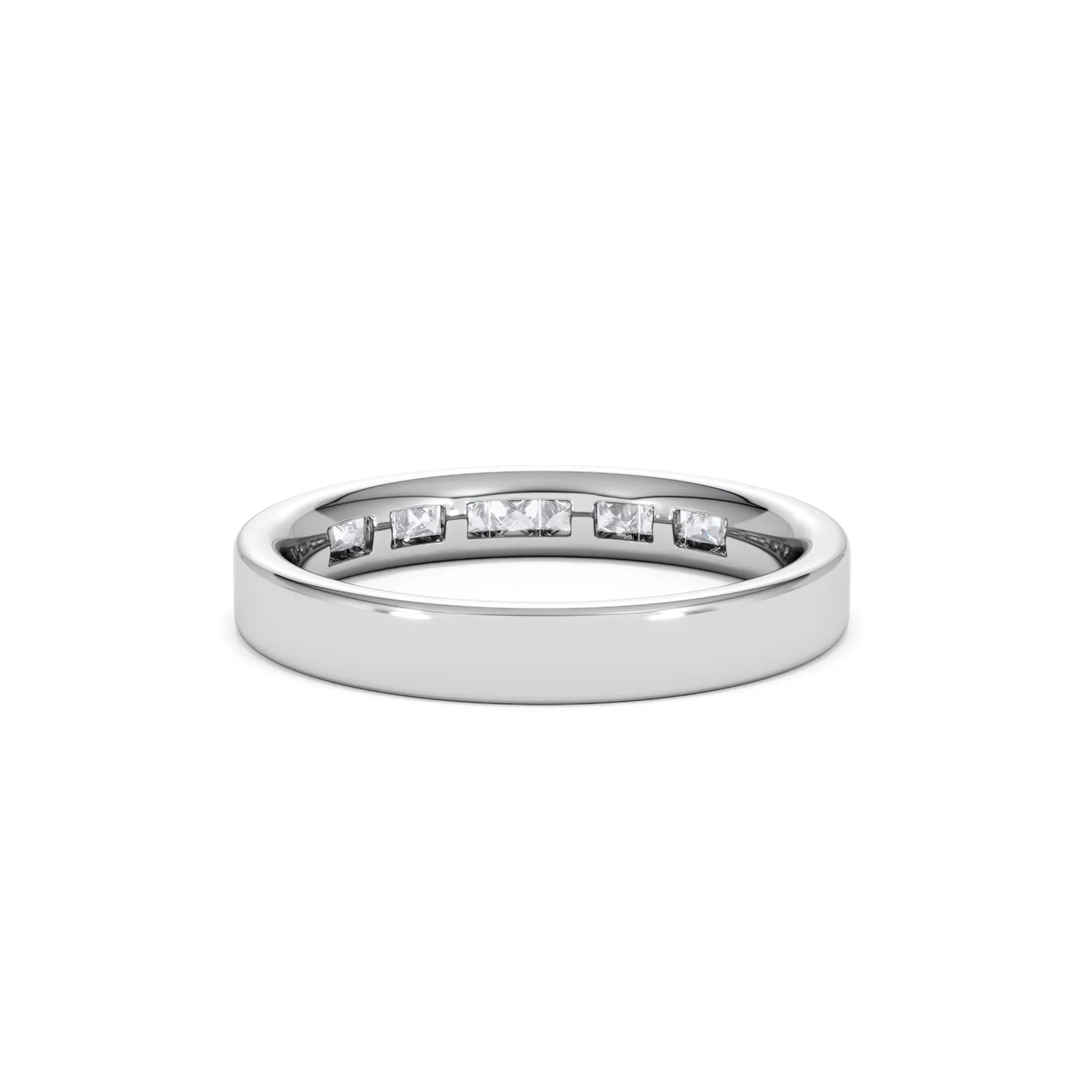 Eterna Lab Diamond Princess Cut Half Eternity Ring 0.50ct F/VS in 9K White Gold - Image 51