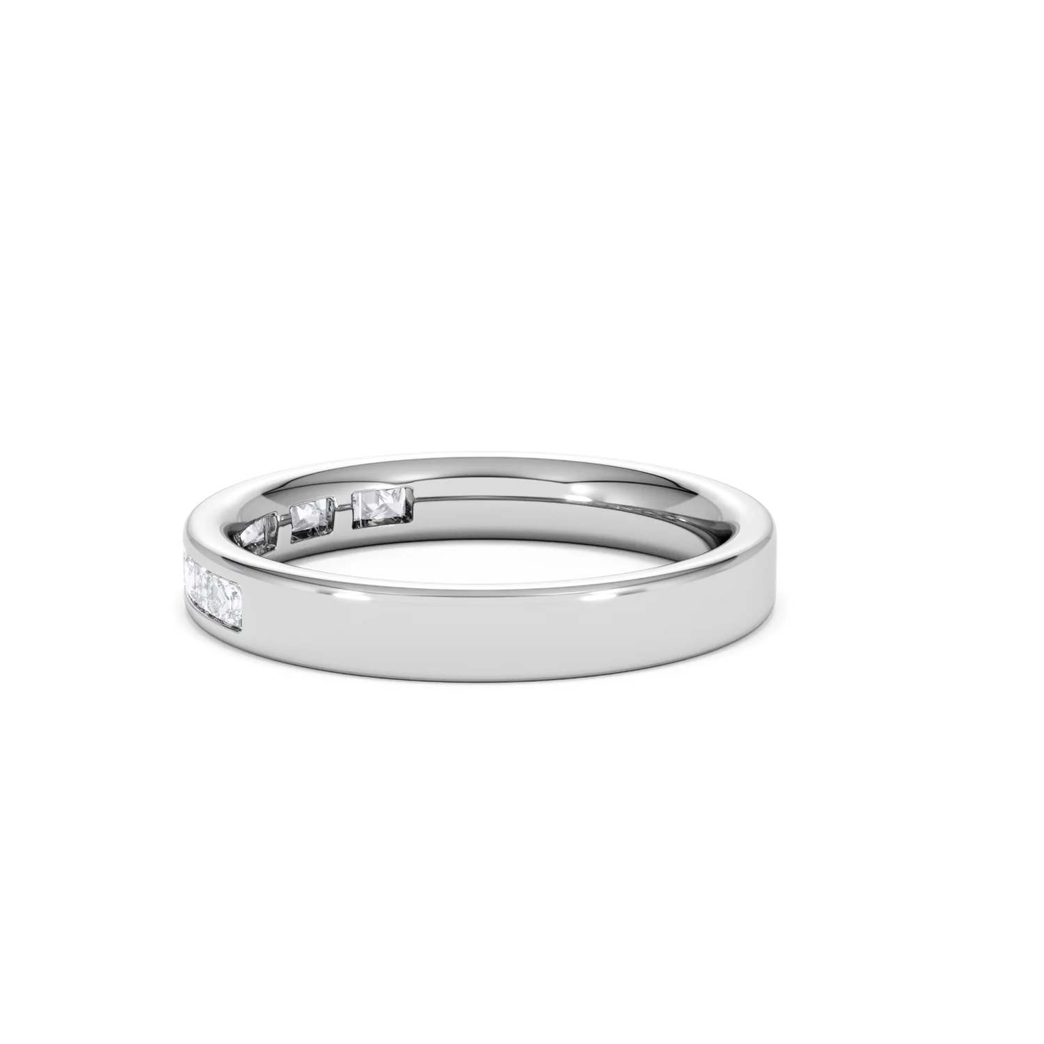 Eterna Lab Diamond Princess Cut Half Eternity Ring 0.50ct F/VS in 9K White Gold - Image 66