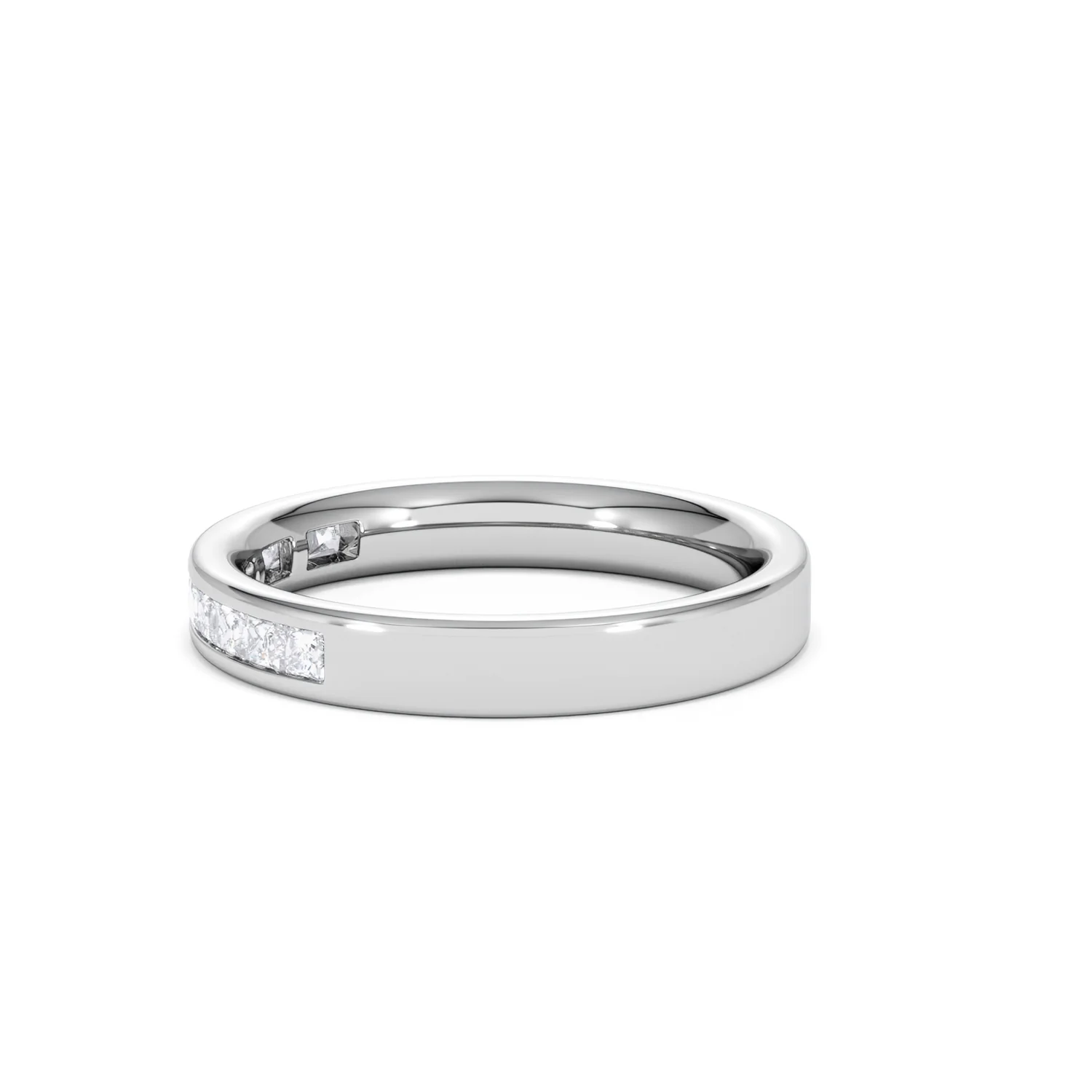 Eterna Lab Diamond Princess Cut Half Eternity Ring 0.50ct F/VS in 9K White Gold - Image 70