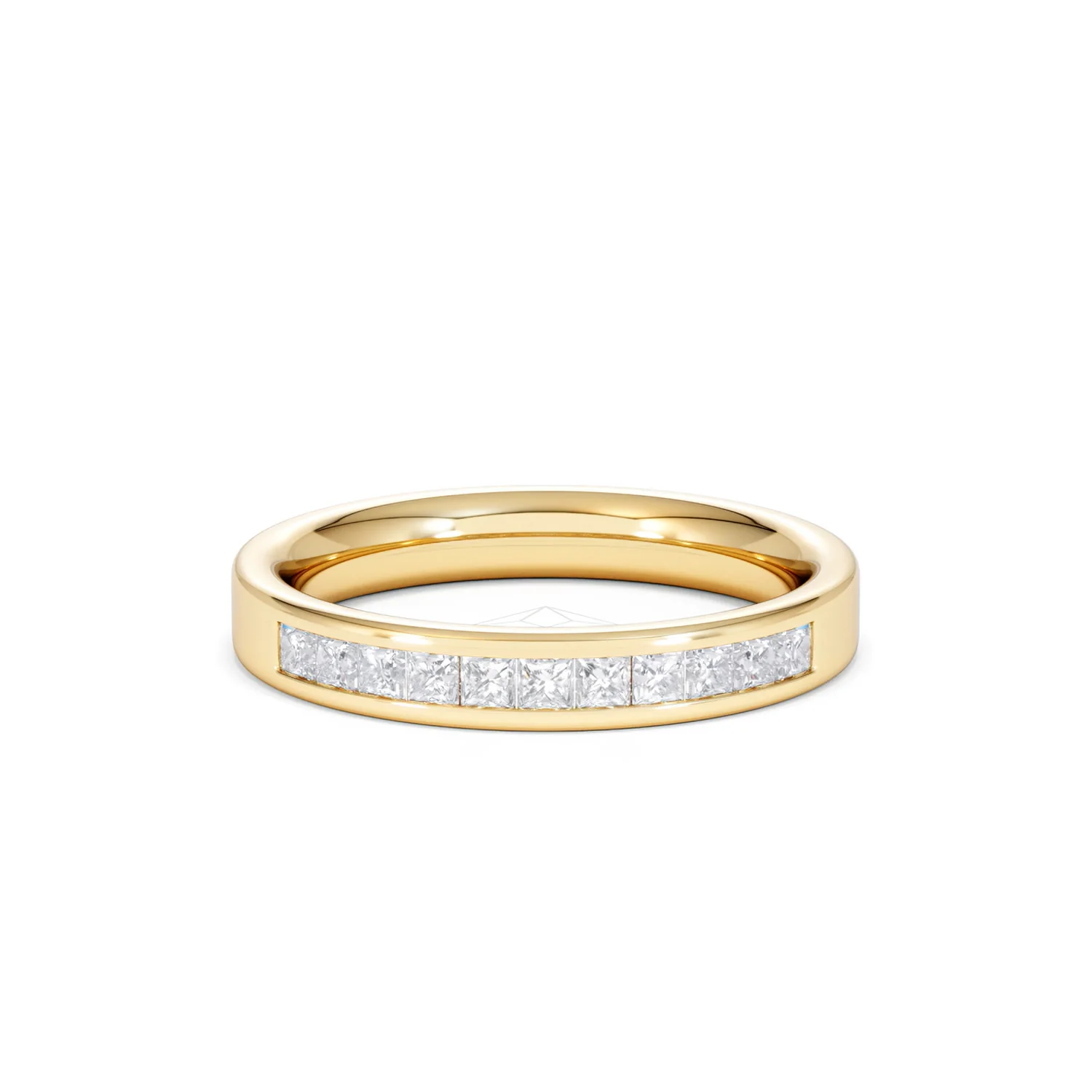 Eterna Lab Diamond Princess Cut Half Eternity Ring 0.50ct H/SI in 18K Gold Vermeil - Image 10