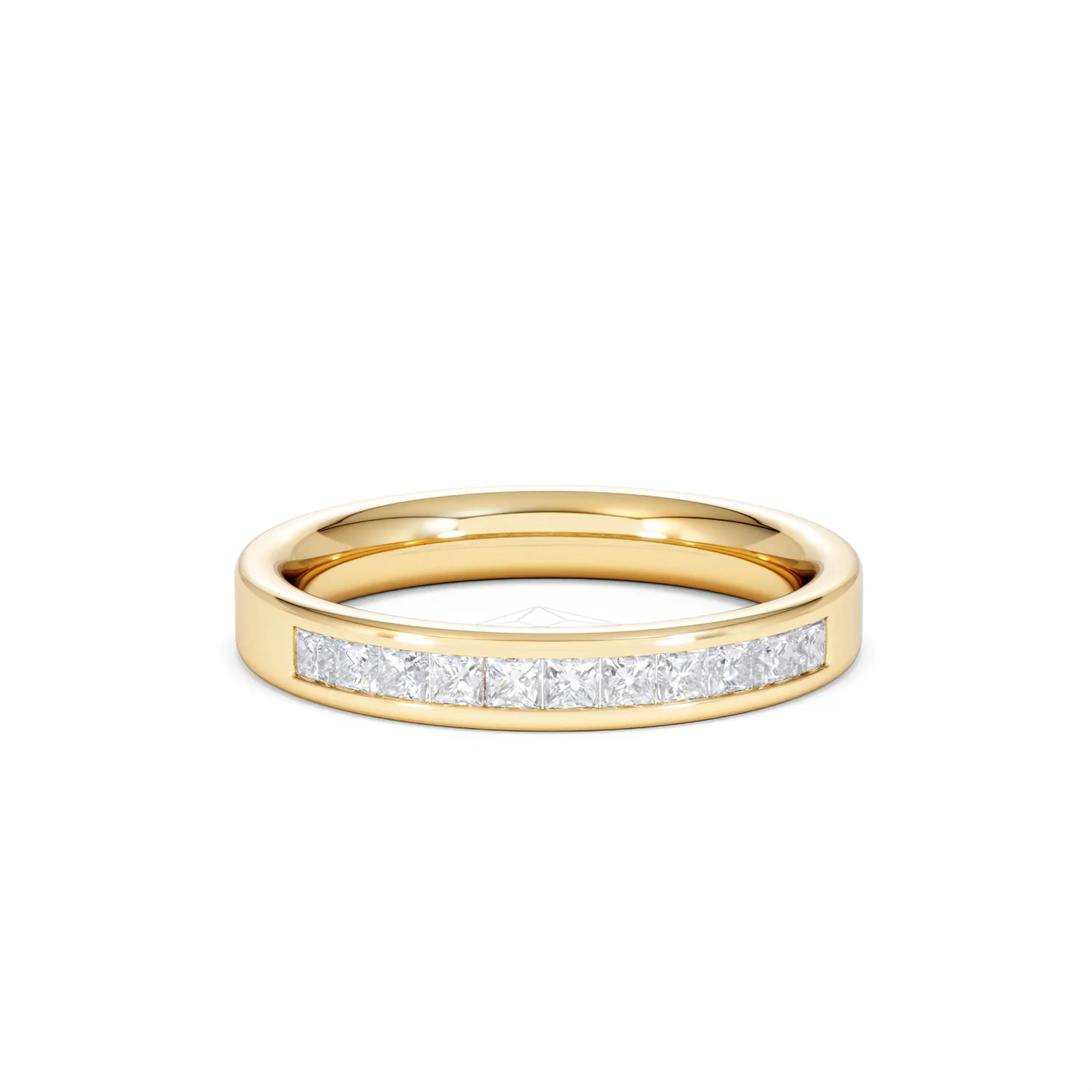 Eterna Lab Diamond Princess Cut Half Eternity Ring 0.50ct H/SI in 18K Gold Vermeil - Image 11