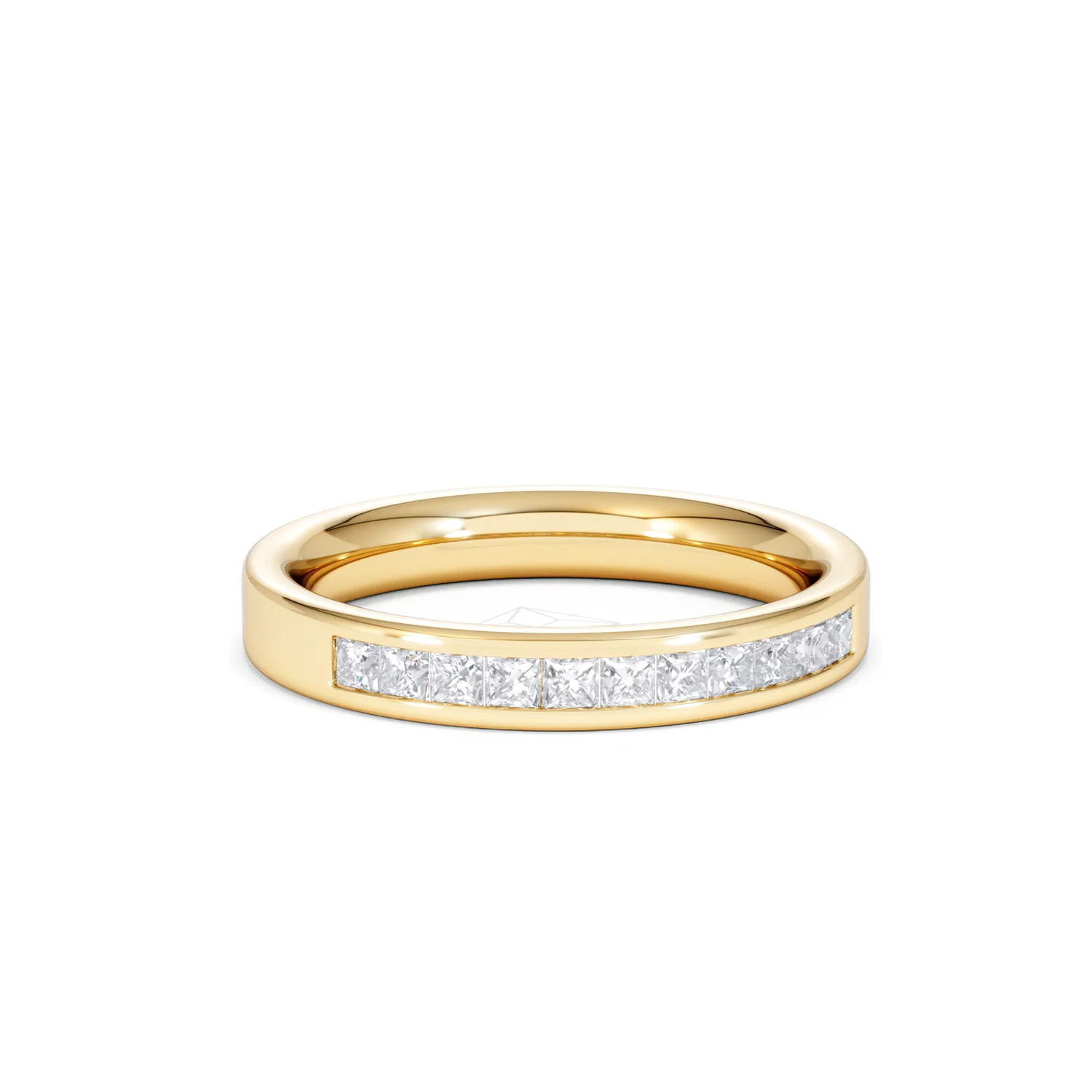 Eterna Lab Diamond Princess Cut Half Eternity Ring 0.50ct H/SI in 18K Gold Vermeil - Image 13
