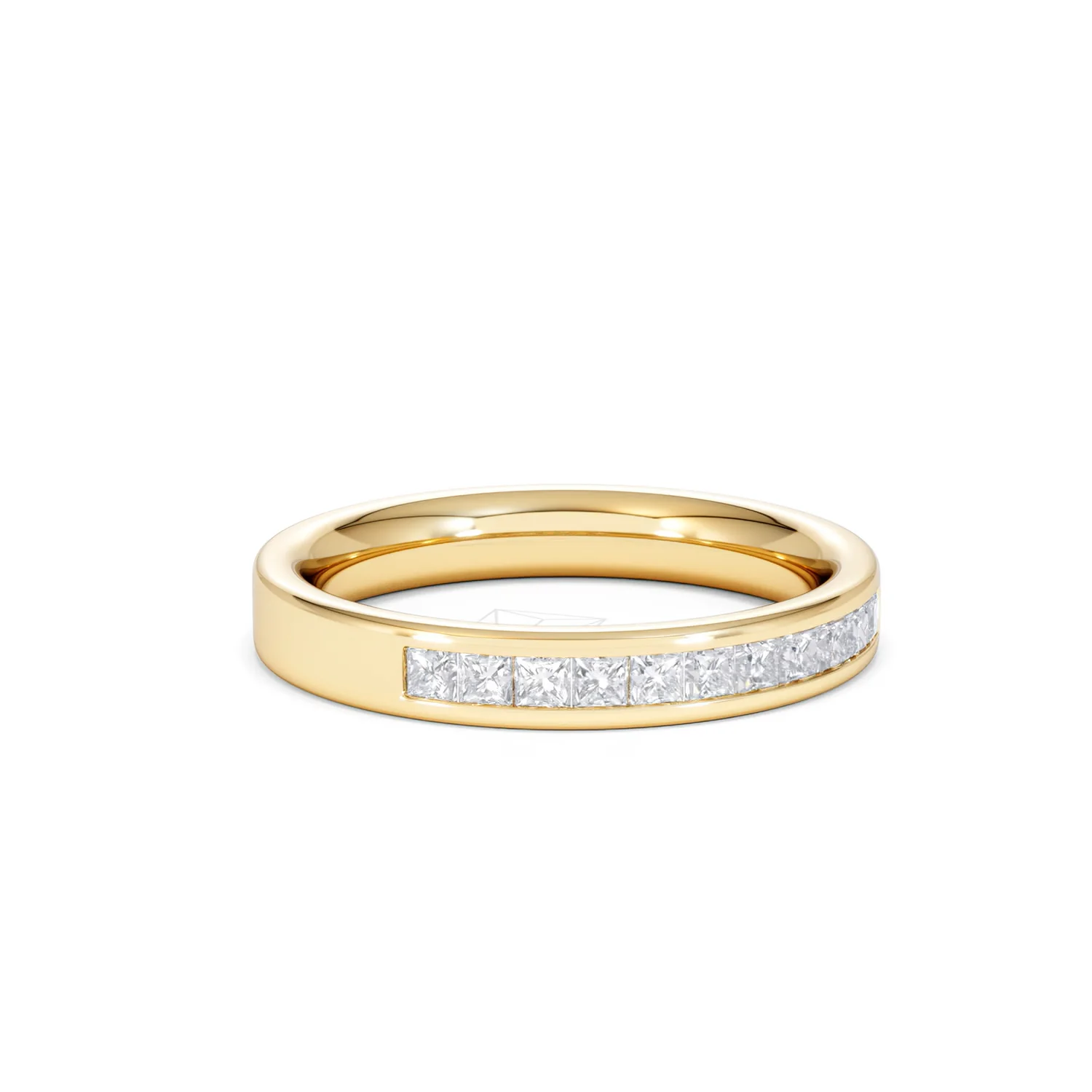 Eterna Lab Diamond Princess Cut Half Eternity Ring 0.50ct H/SI in 18K Gold Vermeil - Image 16